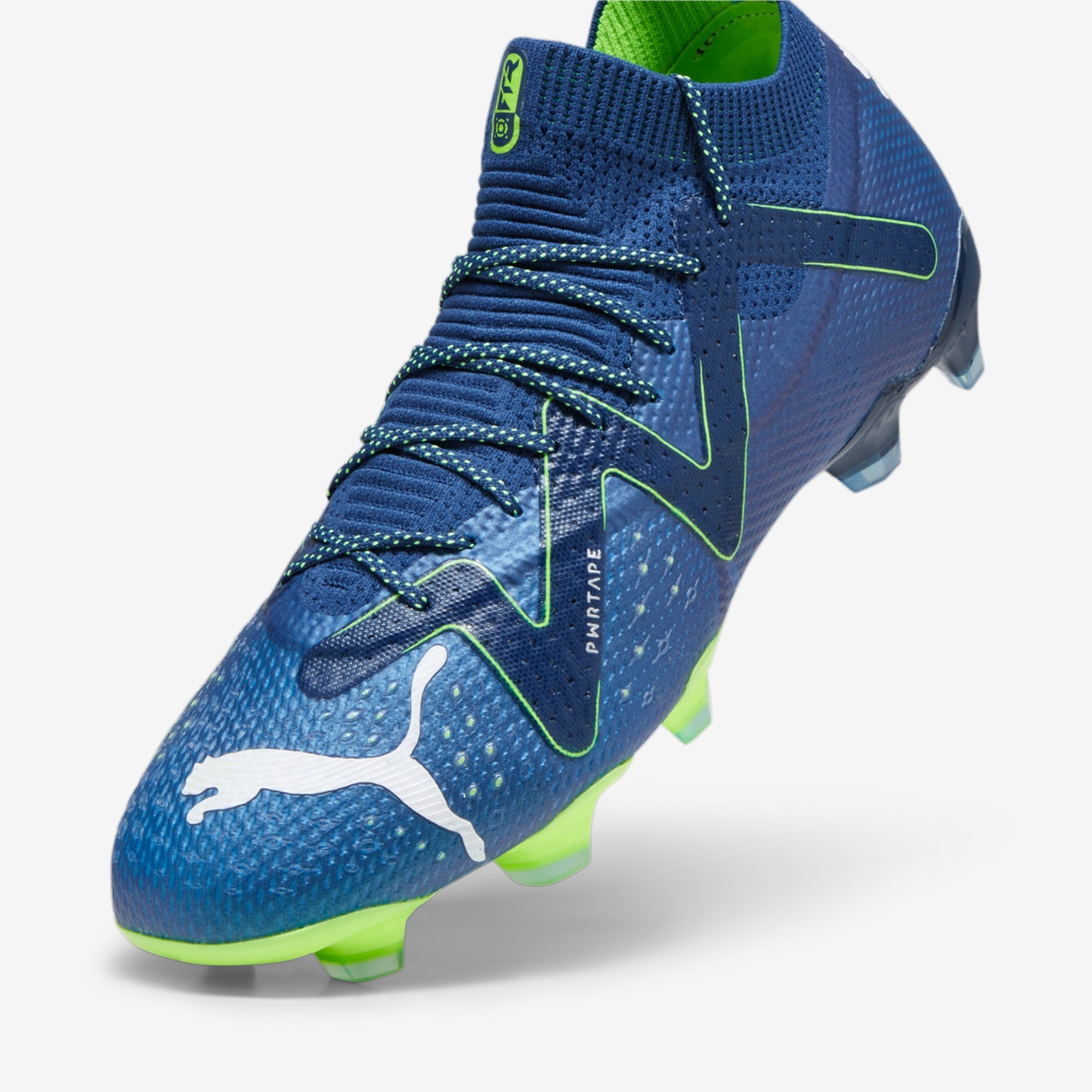 PUMA FUTURE ULTIMATE Firm/Artificial-Ground Low-Top Soccer Cleats - Persian Blue-PUMA White-Pro Green