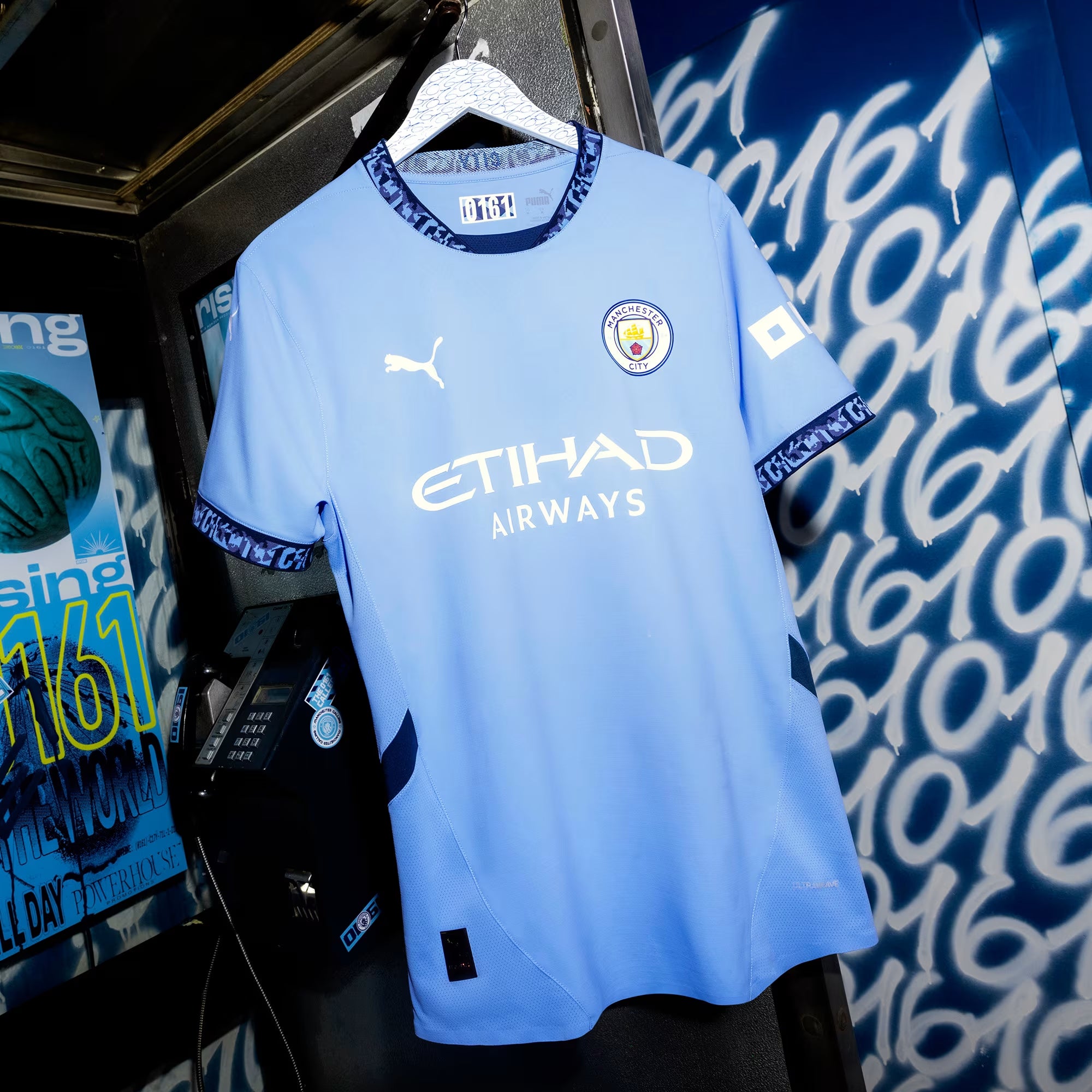 PUMA Manchester City 2024/25 Stadium Home Men's dryCELL Soccer Replica Jersey - Team Light Blue-Marine Blue