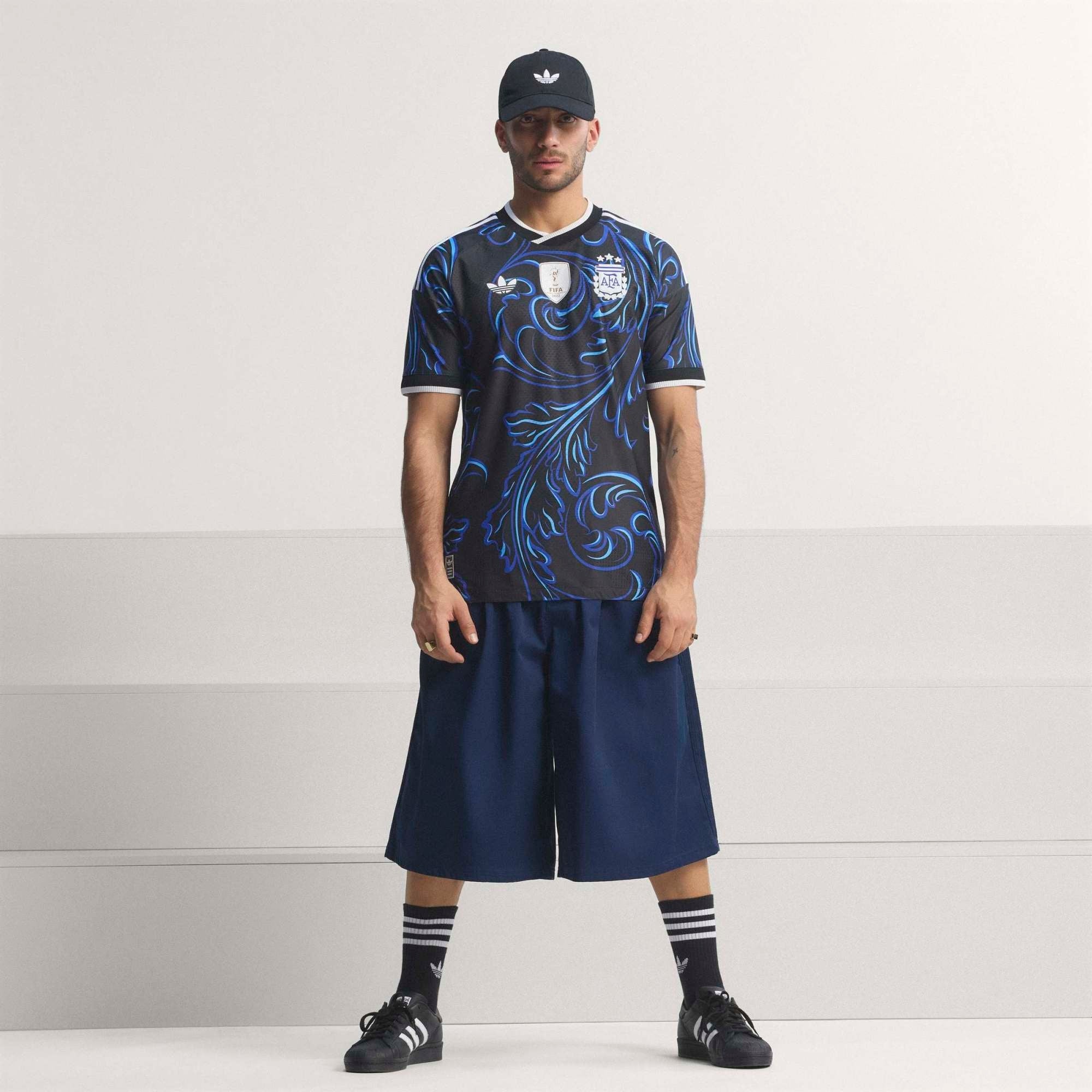 adidas Argentina 2026 Match Away Men's Soccer Authentic Jersey - Black / Lucid Blue / Blue Burst
