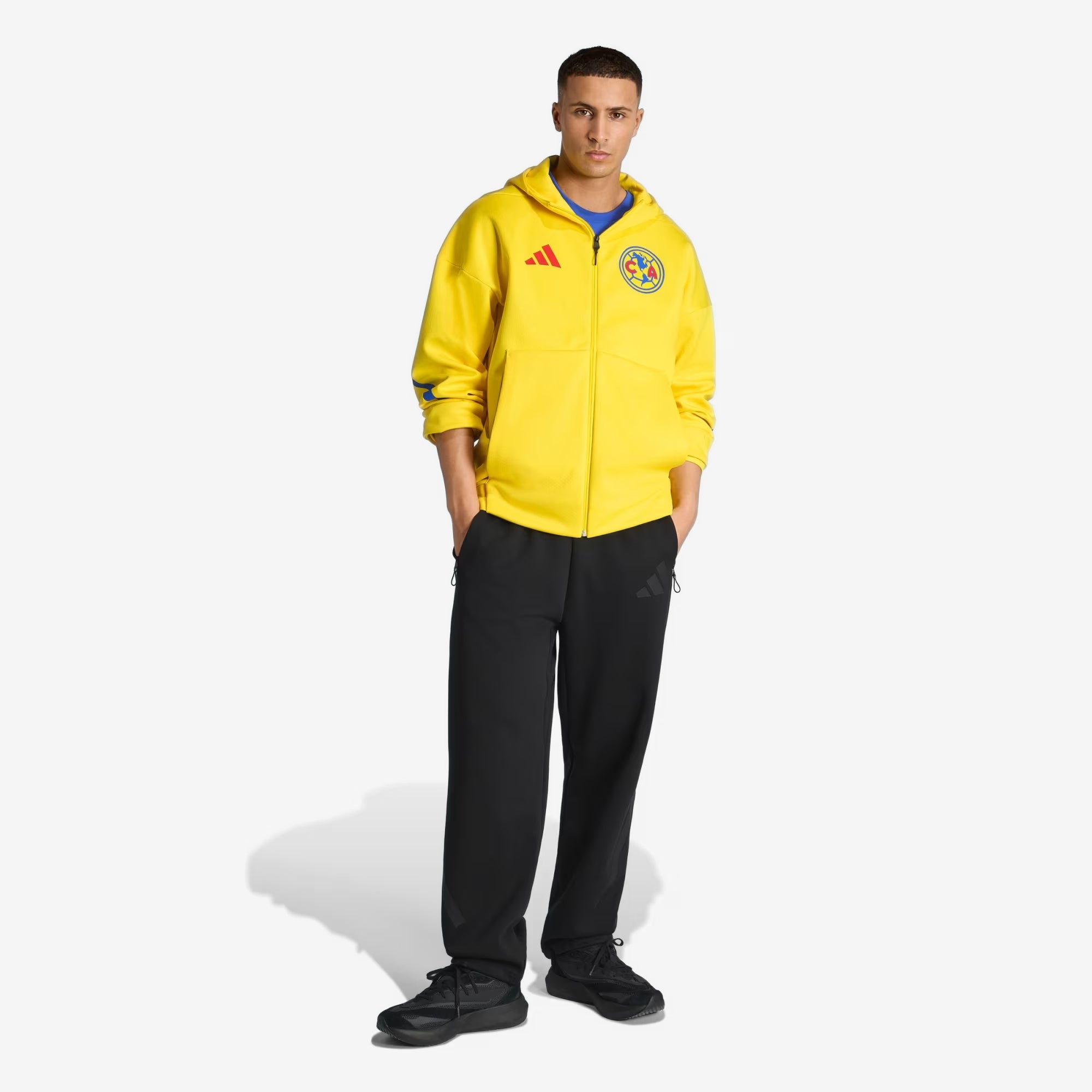 adidas Club America Z.N.E. Anthem Men's Soccer Full-Zip Hooded Jacket - Yellow