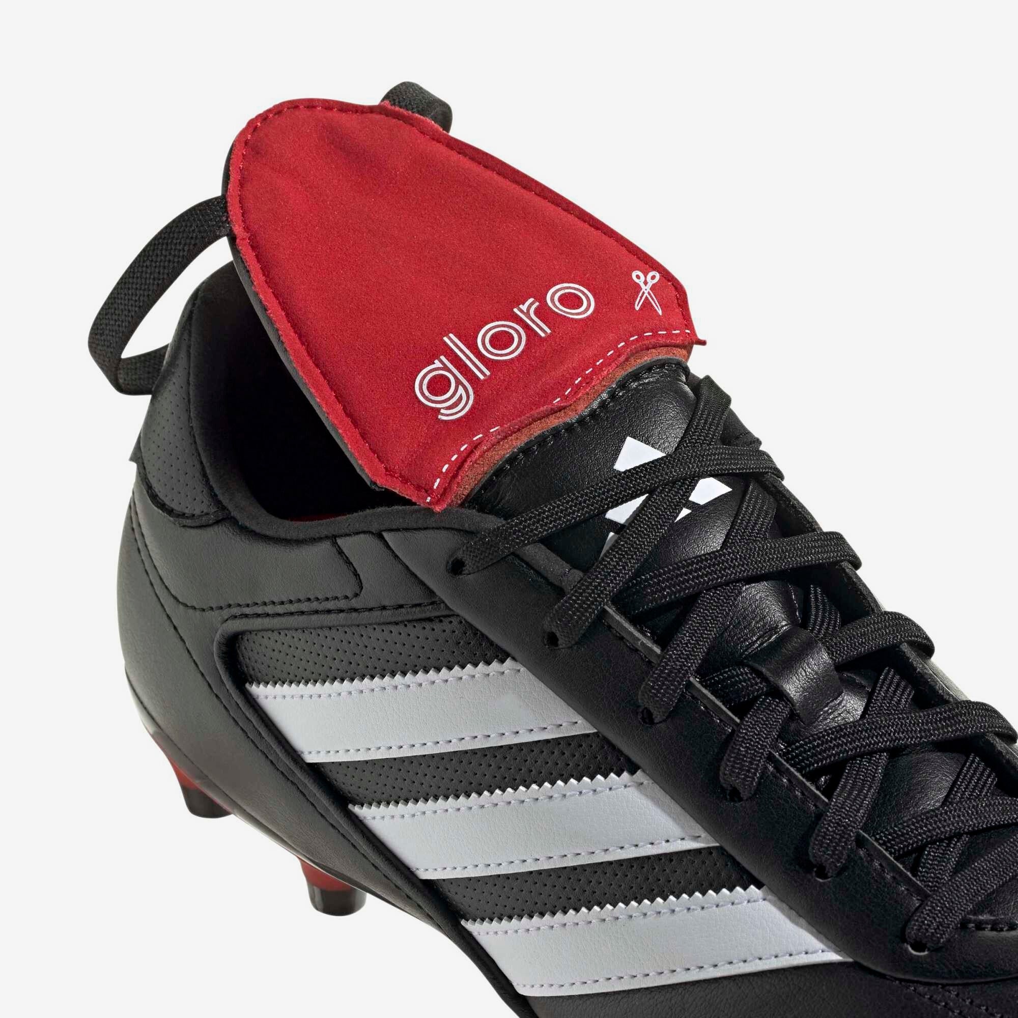 adidas Copa Gloro 2 Firm-Ground Low-Top Soccer Cleats - Core Black / Cloud White / Better Scarlet