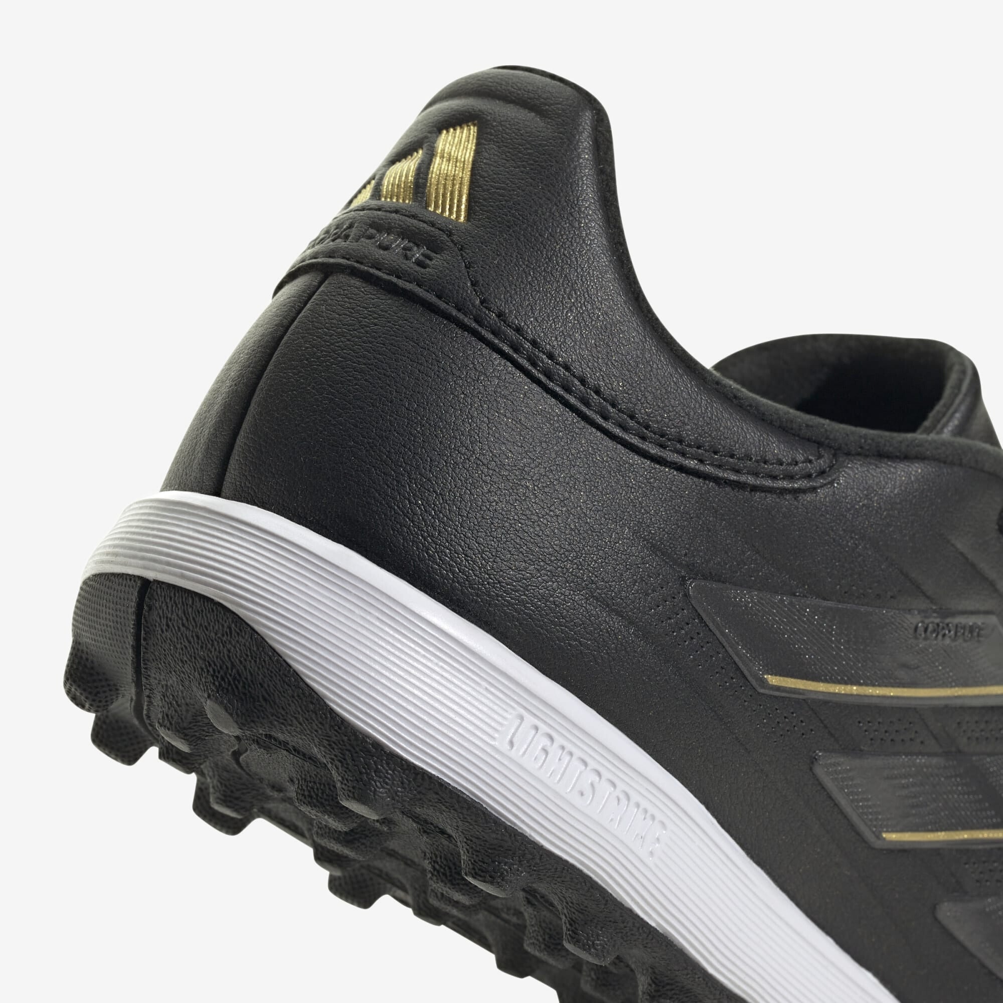 adidas Copa Pure 2 League Turf Low-Top Soccer Shoes - Core Black / Carbon / Gold Metallic