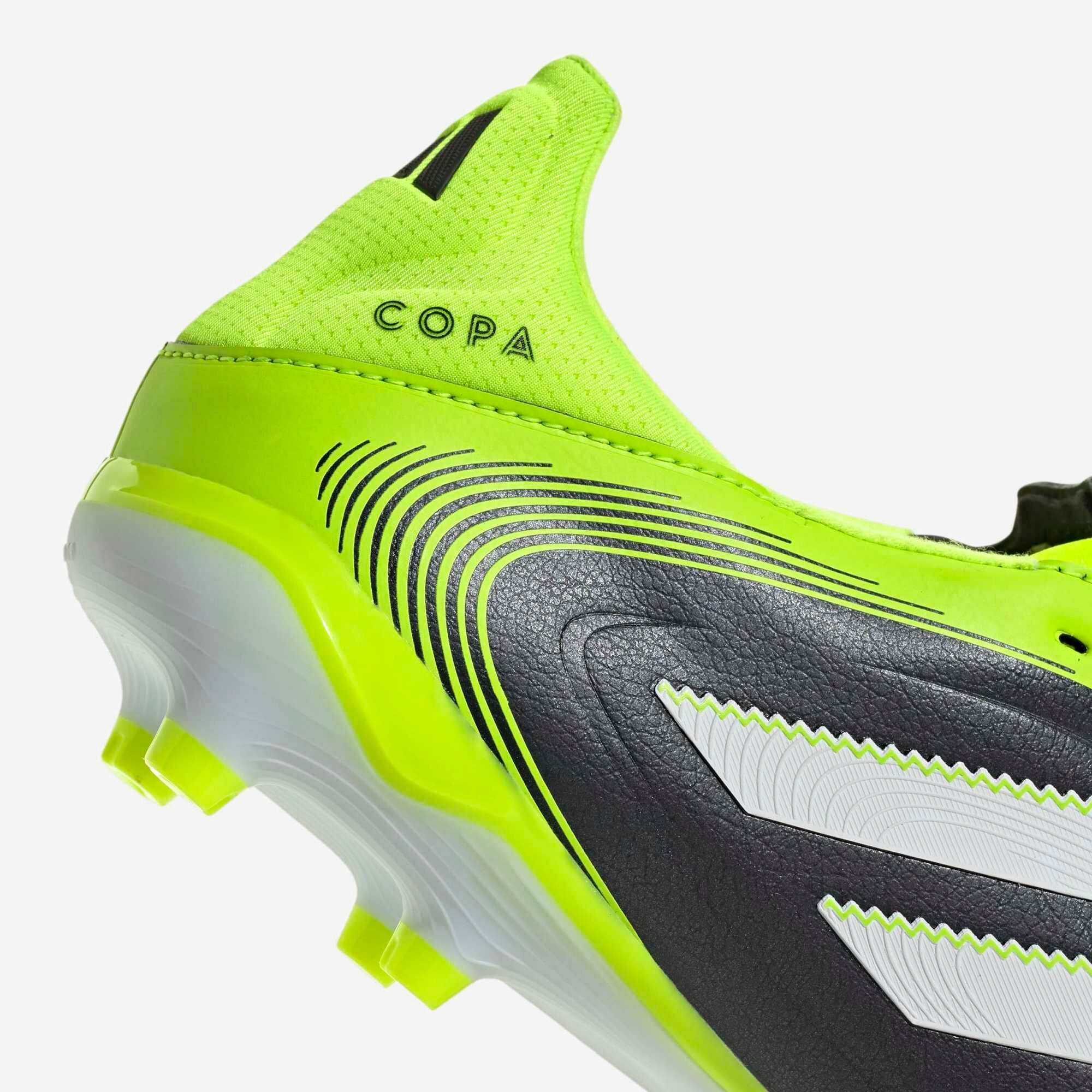 adidas Copa Pure 3 League Firm/Multi-Ground Low-Top Soccer Cleats - Core Black / Cloud White / Lucid Lemon