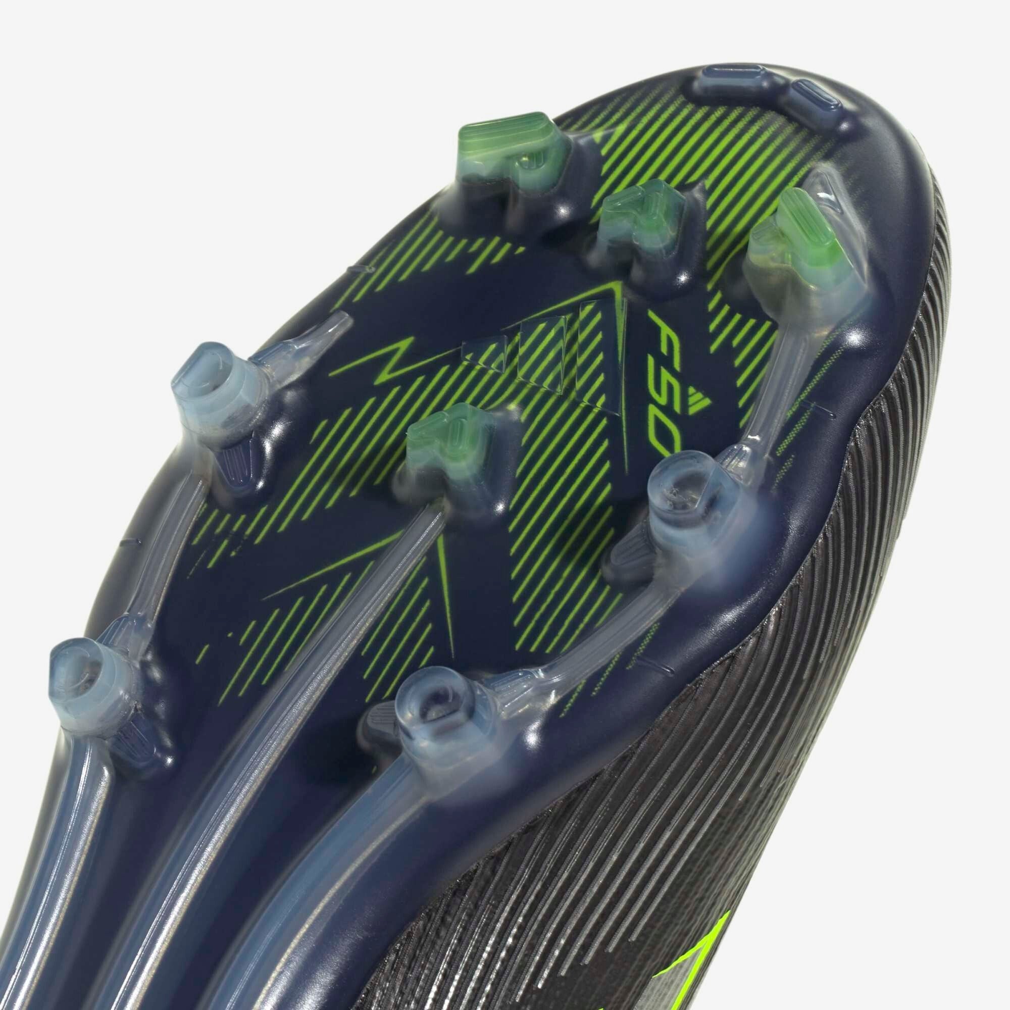 adidas F50 Elite Firm-Ground Low-Top Soccer Cleats - Core Black / Iron Metallic / Lucid Lemon
