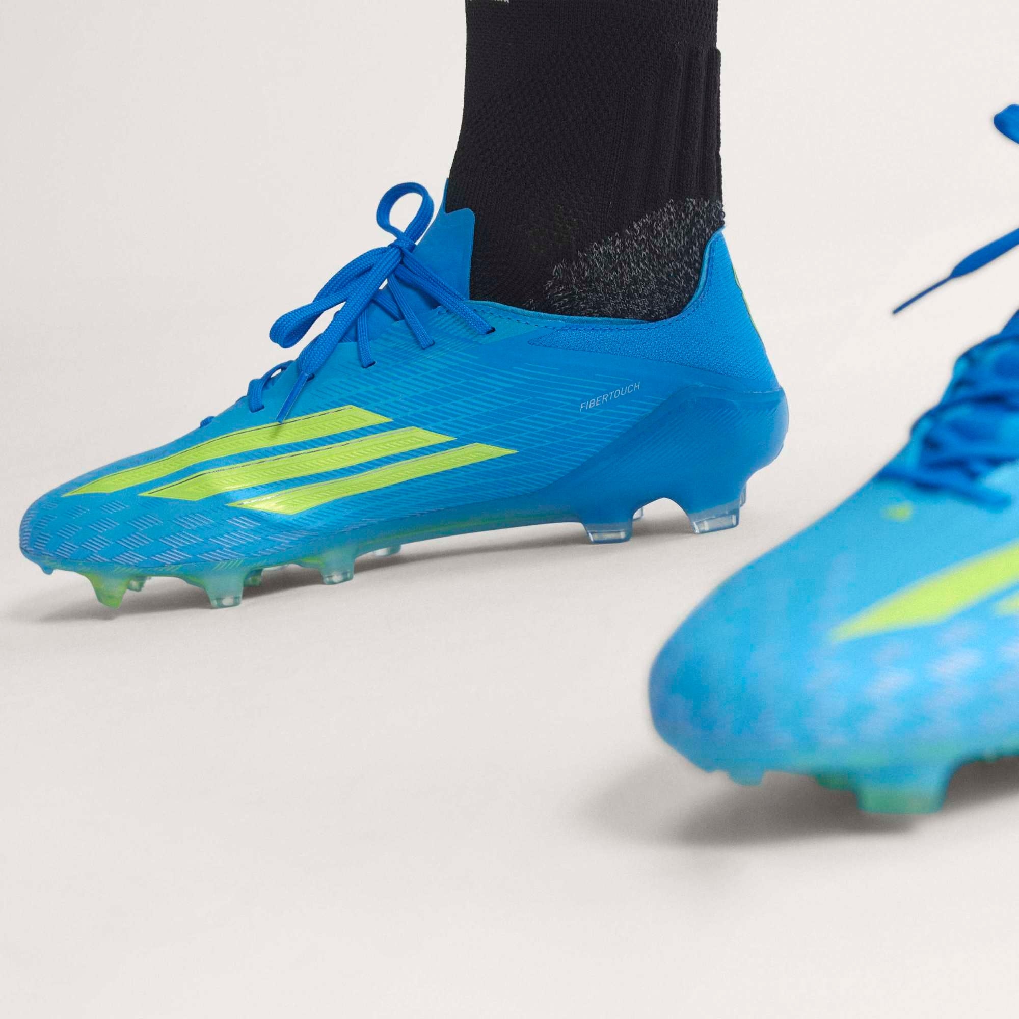 adidas F50 Elite Firm-Ground Low-Top Soccer Cleats - Lucid Ray Blue / Team Solar Yellow 2 / Lucid Aquamarine