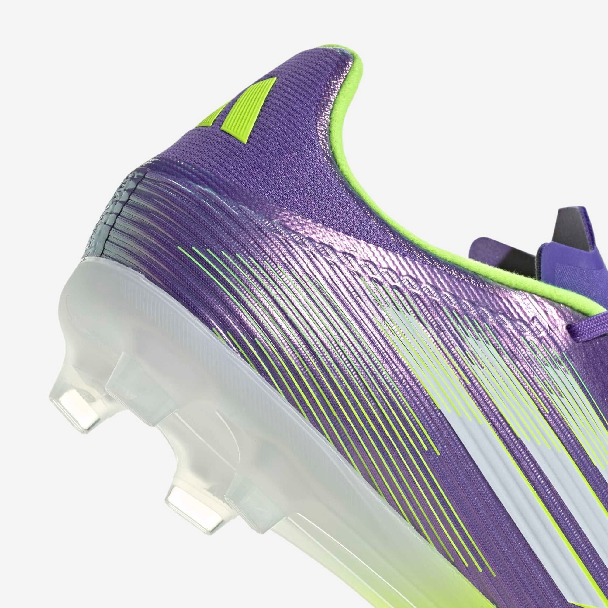 adidas F50 League Firm/Multi-Ground Low-Top Soccer Cleats - Purple Rush / Cloud White / Lucid Lemon