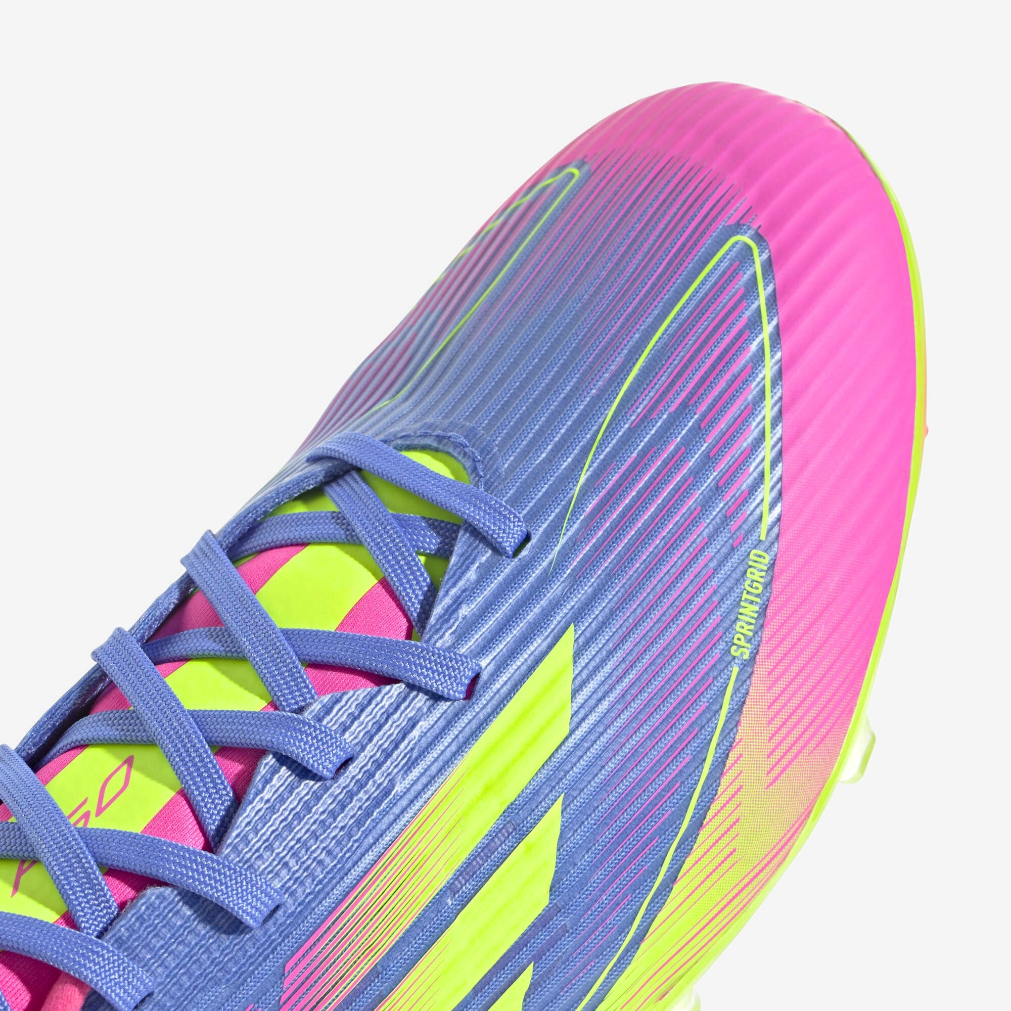 adidas F50 League FG/MG Low-Top Soccer Cleats - Blue Fusion / Lucid Lemon / Lucid Pink