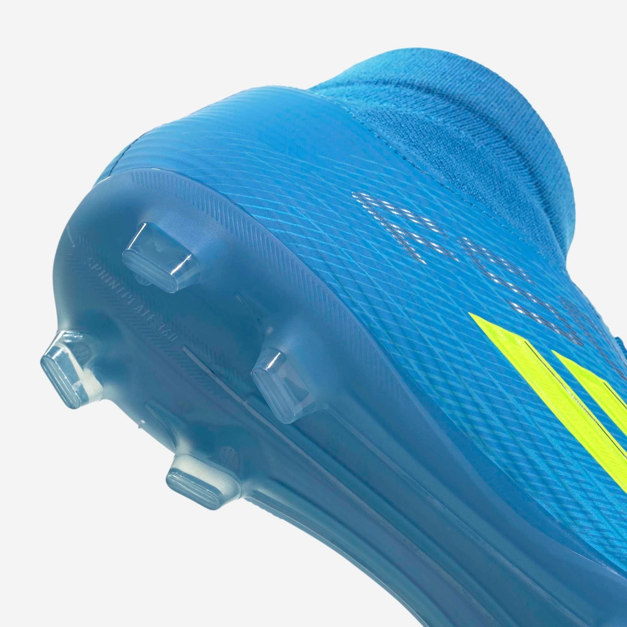 adidas F50 League Mid Cut Firm/Multi-Ground Soccer Cleats - Lucid Ray Blue / Team Solar Yellow 2 / Lucid Aquamarine