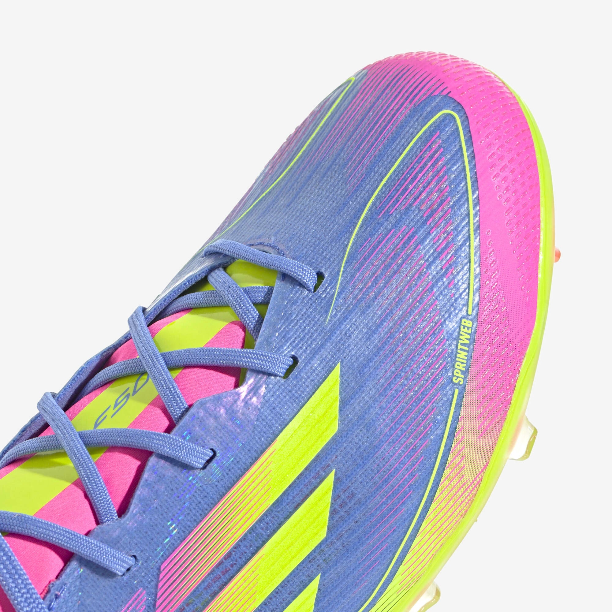 adidas Jr. F50 Elite Little/Big Kids' FG Low-Top Soccer Cleats - Blue Fusion / Lucid Lemon / Lucid Pink