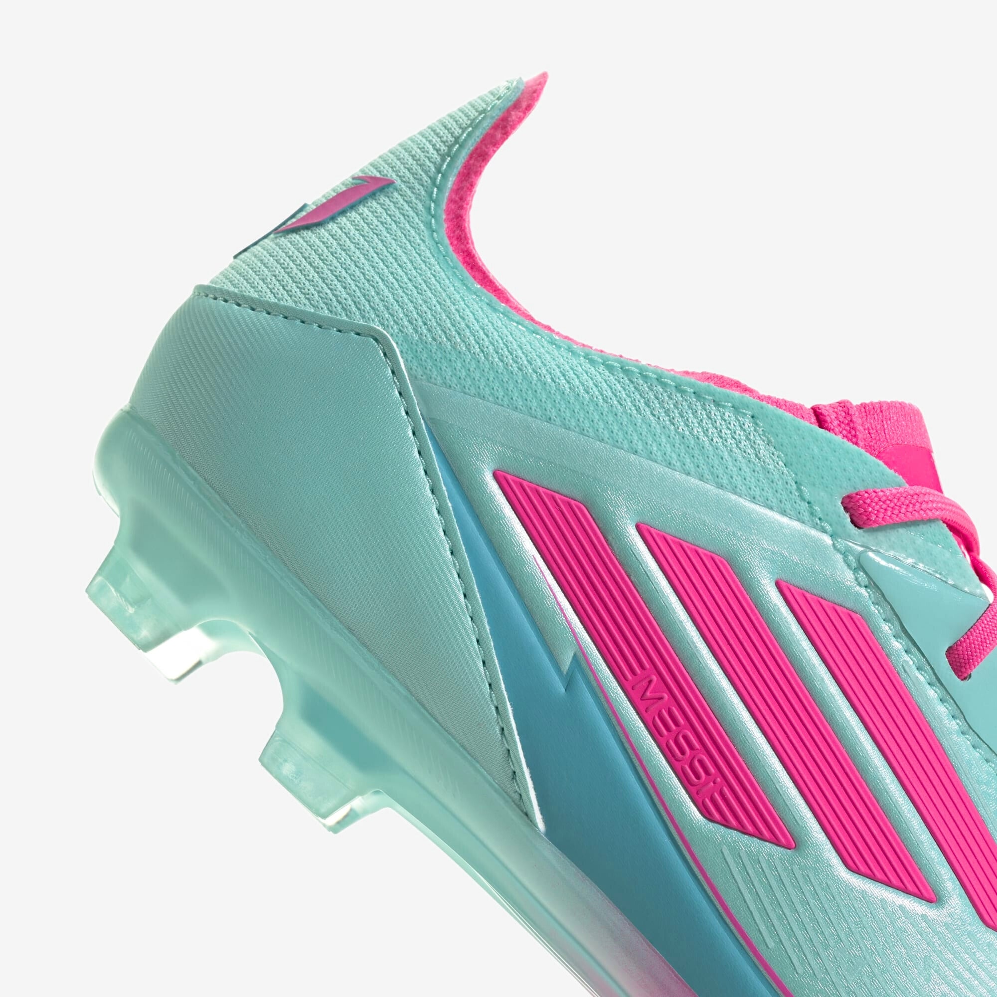 adidas Jr. F50 Elite Messi Big Kids' FG Low-Top Soccer Cleats - Flash Aqua / Lucid Pink / Lucid Cyan