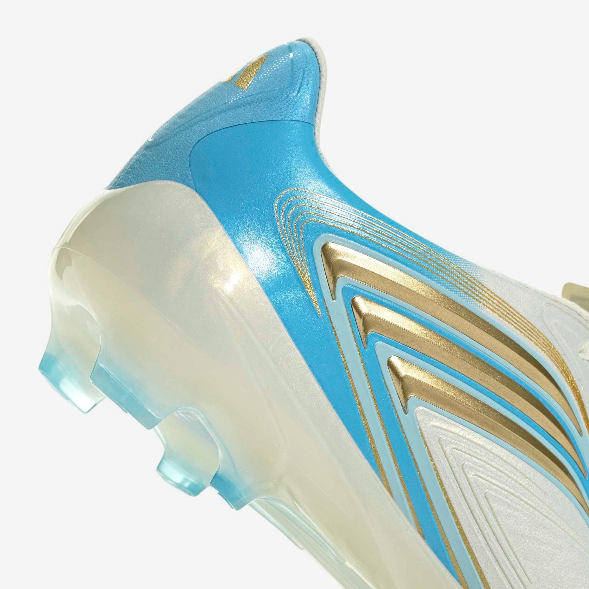 adidas Jr. F50 Messi Elite Big Kids' Firm-Ground Low-Top Soccer Cleats - Ivory / Semi Blue Burst / Icey Blue