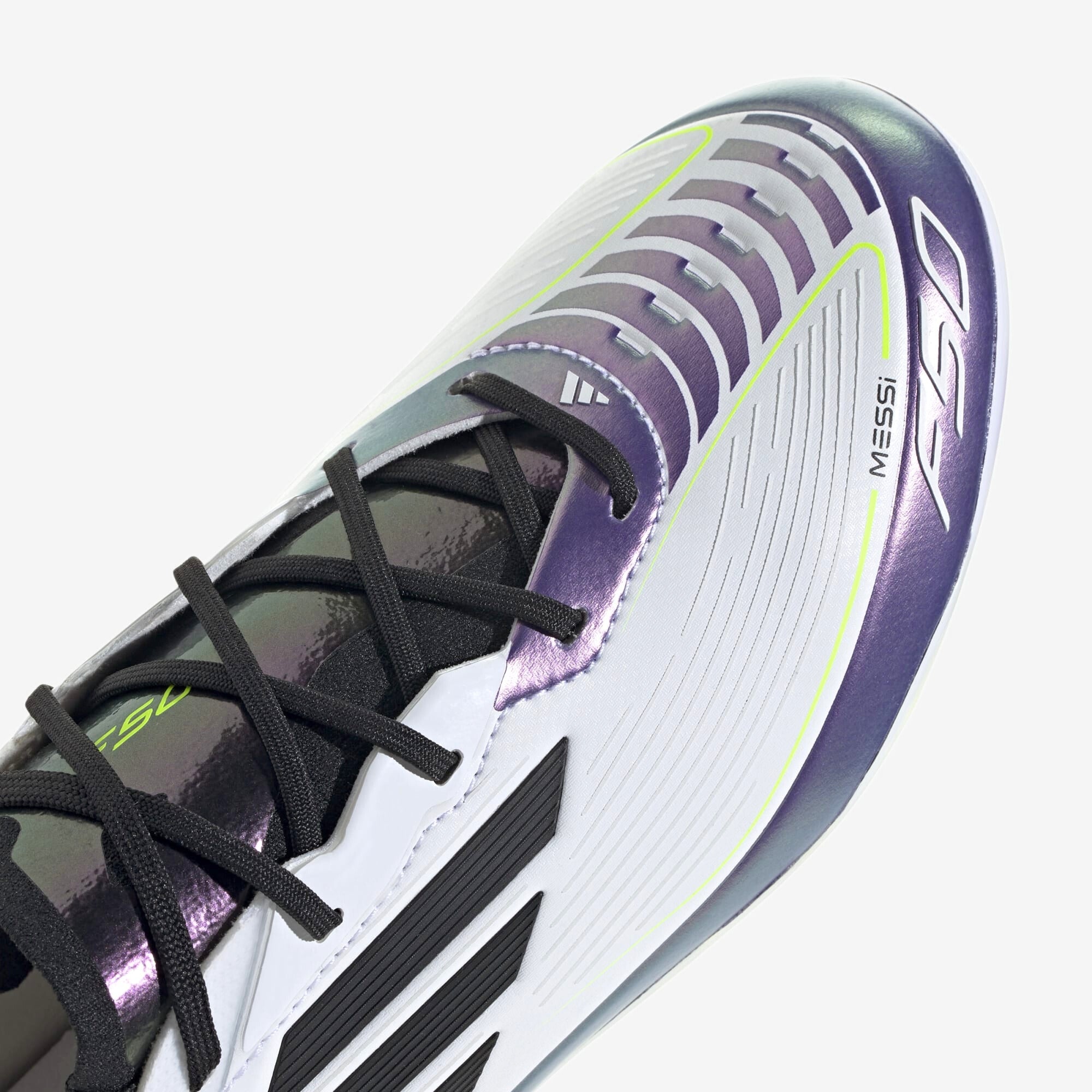 adidas Jr. Messi F50 Pro Little/Big Kids' FG Low-Top Soccer Cleats - Cloud White / Core Black / Purple