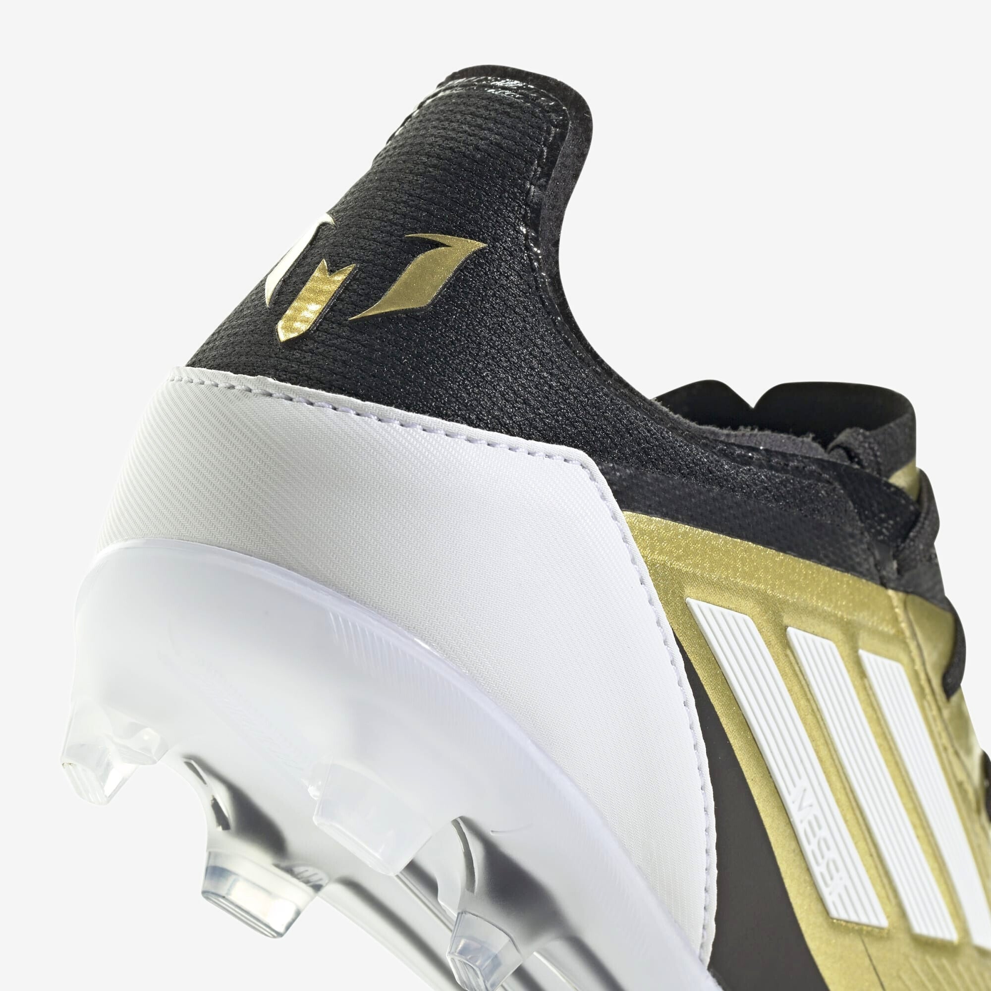 adidas Jr. Messi F50 Pro Little/Big Kids' FG Low-Top Soccer Cleats - Gold Metallic / Cloud White / Core Black
