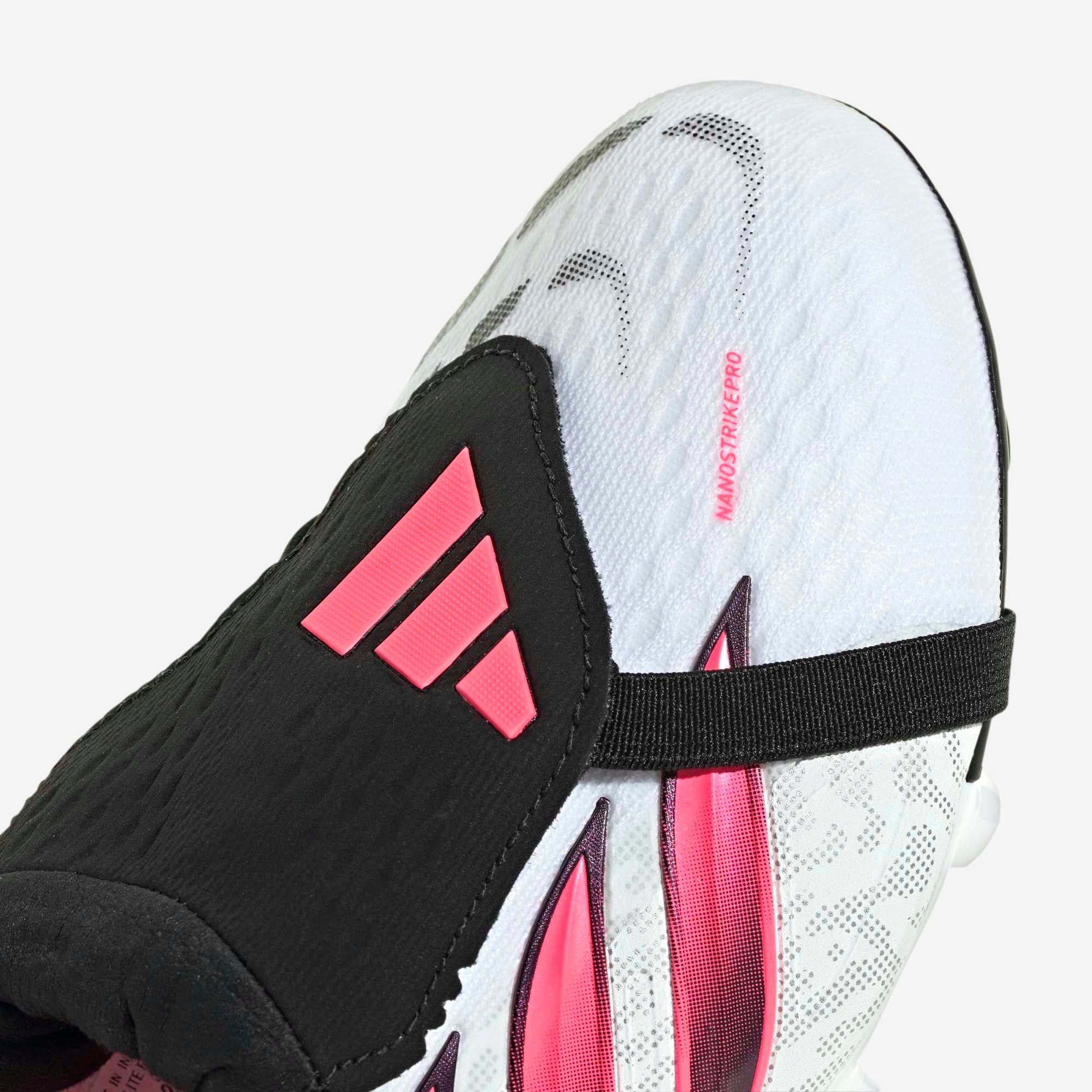 adidas Jr. Predator Elite Fold-Over Tongue Big Kids' Firm-Ground Low-Top Soccer Cleats - Cloud White / Solar Turbo / Core Black