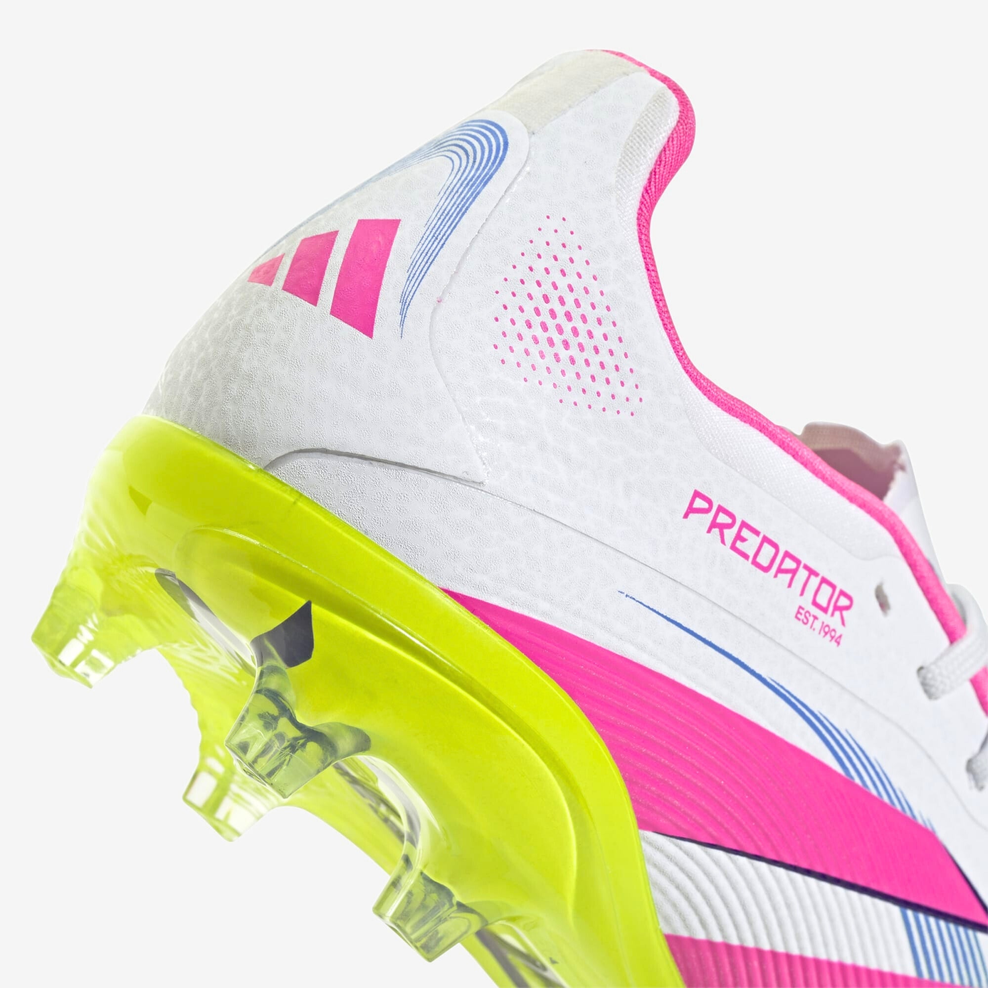 adidas Jr. Predator Elite Big Kids' FG Low-Top Soccer Cleats - Cloud White / Lucid Pink / Lucid Lemon