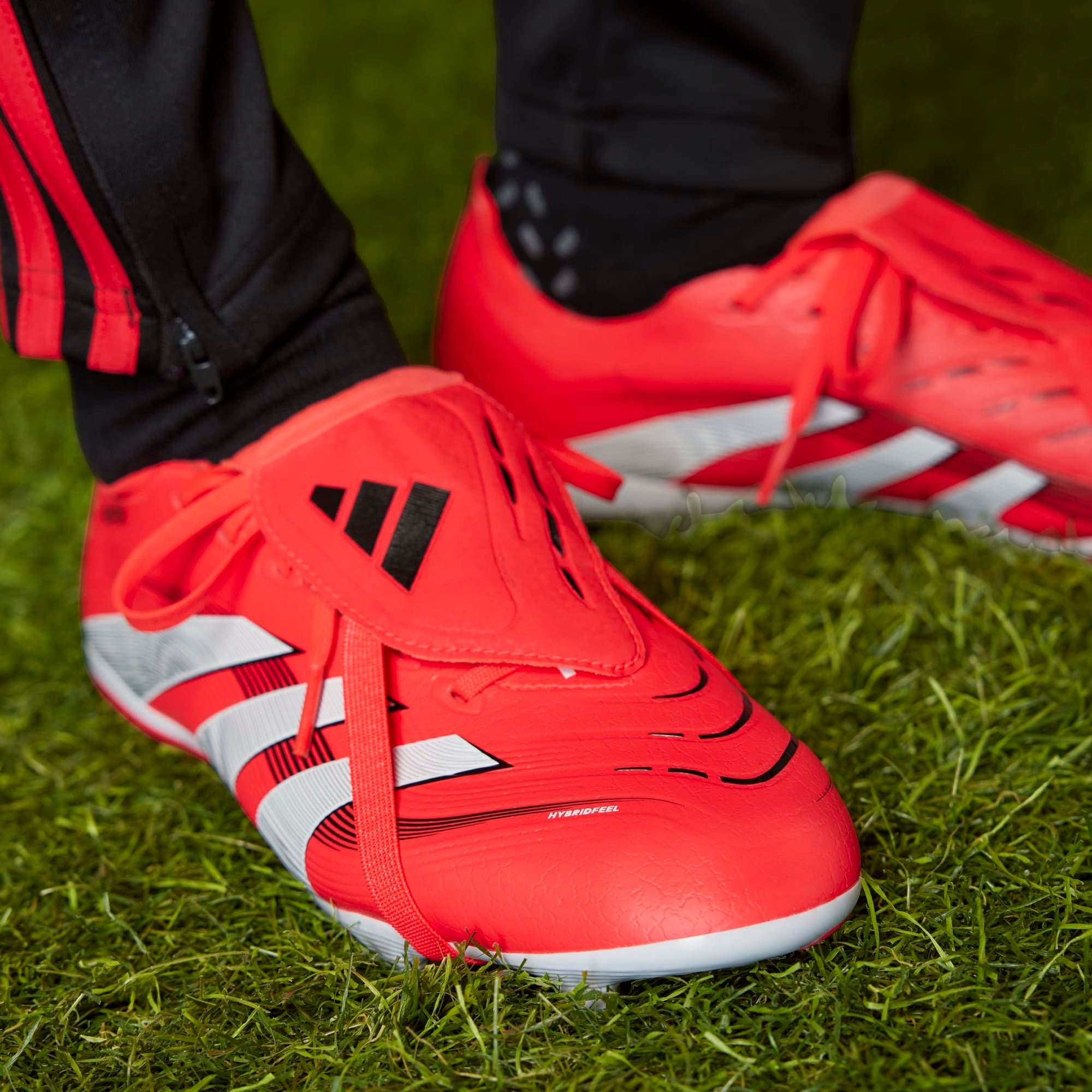 adidas Predator League Fold-Over Tongue Firm/Multi-Ground Low-Top Soccer Cleats - Lucid Red / Cloud White / Core Black