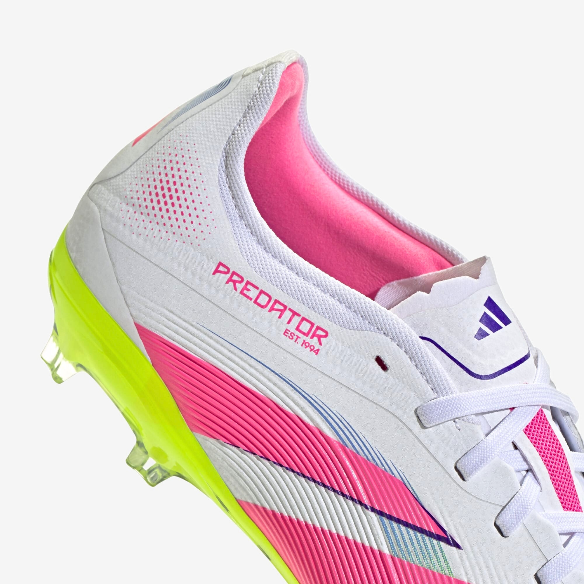 adidas Predator Pro FG Low-Top Soccer Cleats - Cloud White / Lucid Pink / Lucid Lemon