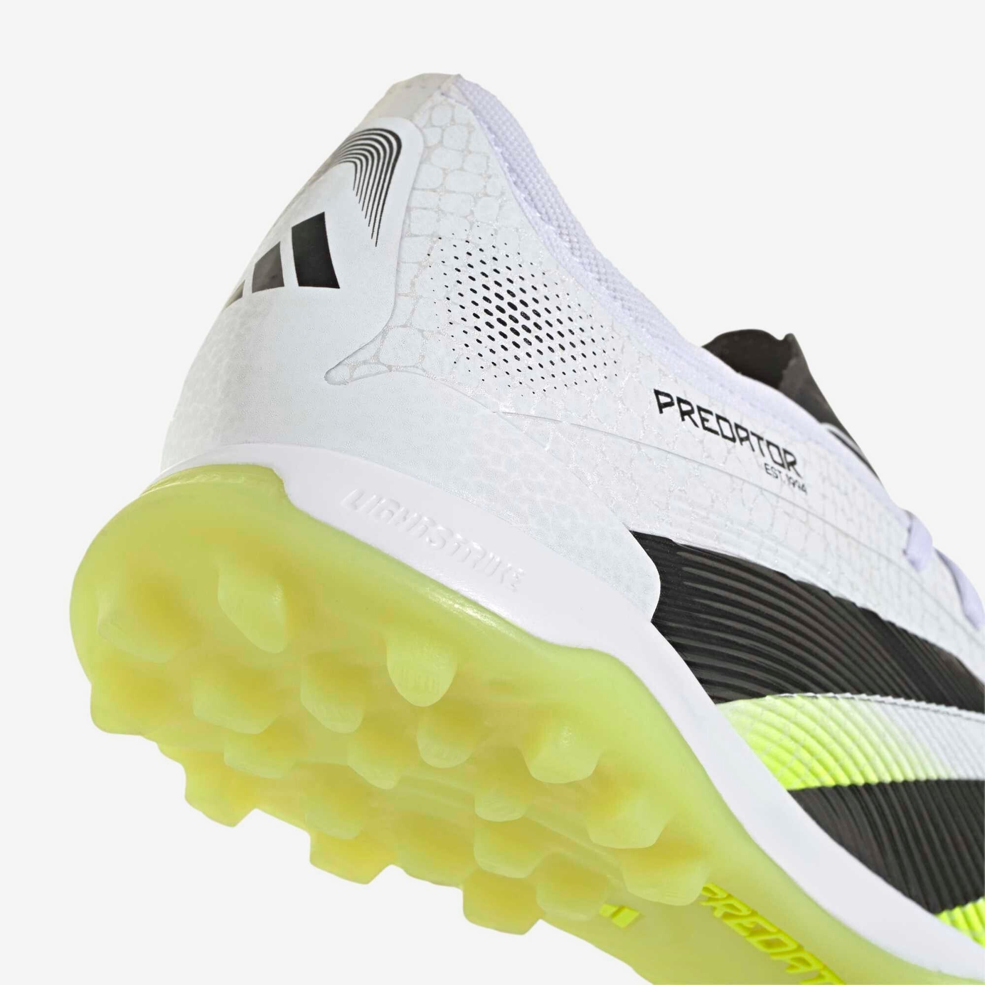 adidas Predator Pro Turf Low-Top Soccer Shoes - Cloud White / Core Black / Lucid Lemon