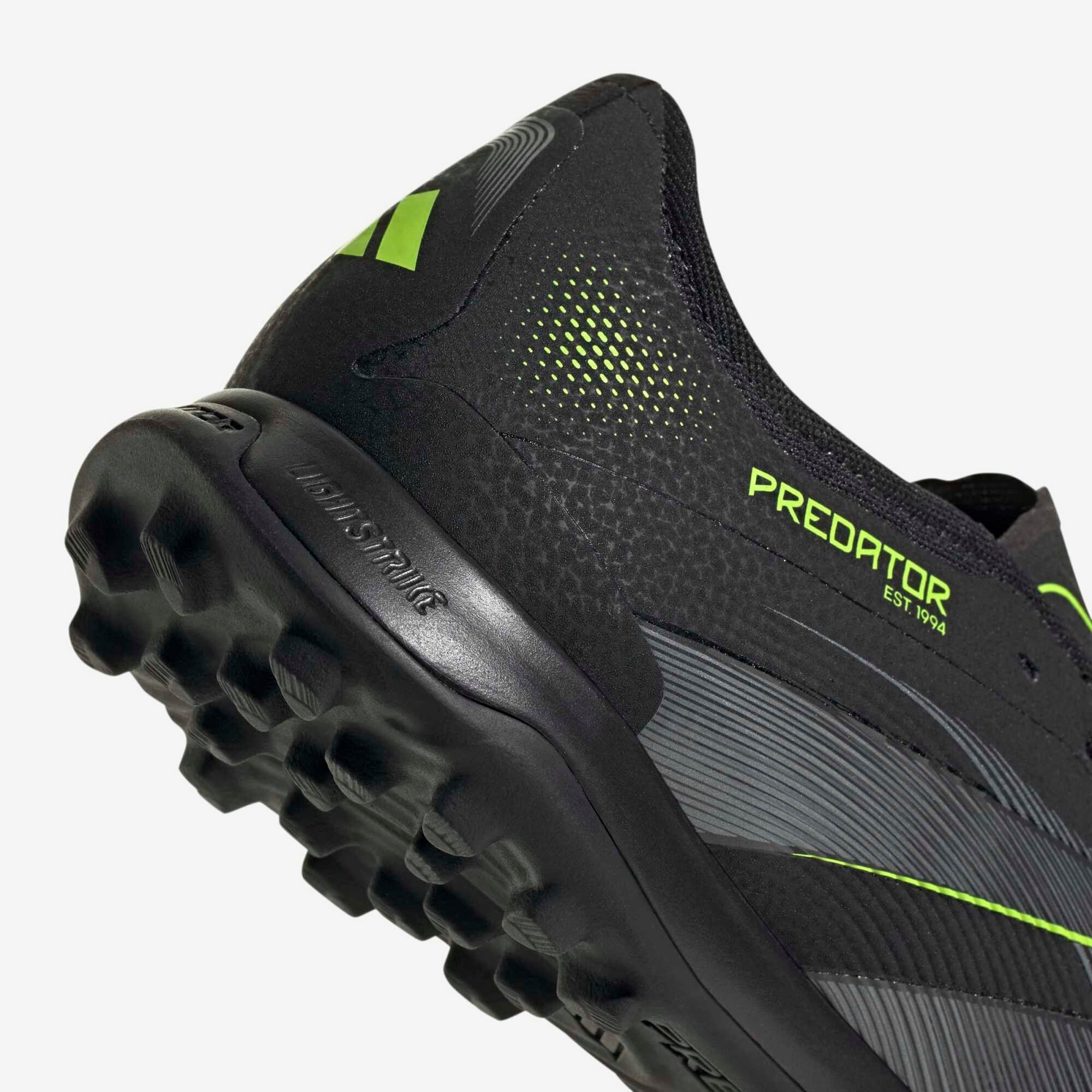 adidas Predator Pro Turf Low-Top Soccer Shoes - Core Black / Carbon / Lucid Lemon