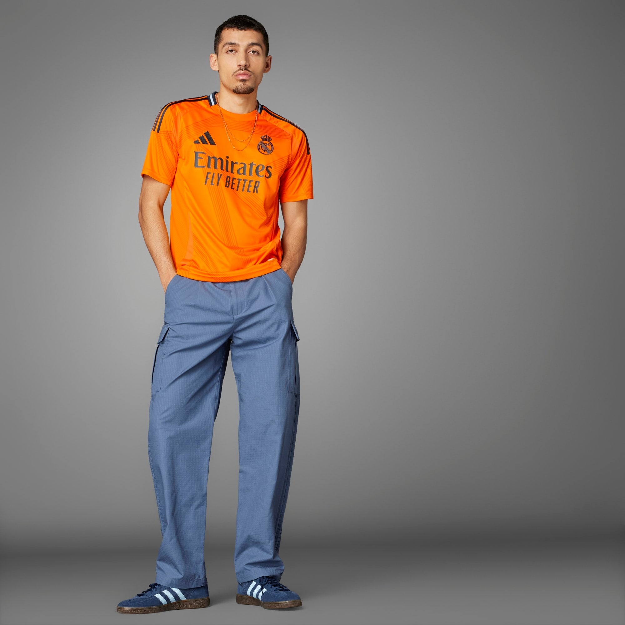 adidas Real Madrid 2024/25 Stadium Away Men's AEROREADY Soccer Replica Jersey - Crew Orange