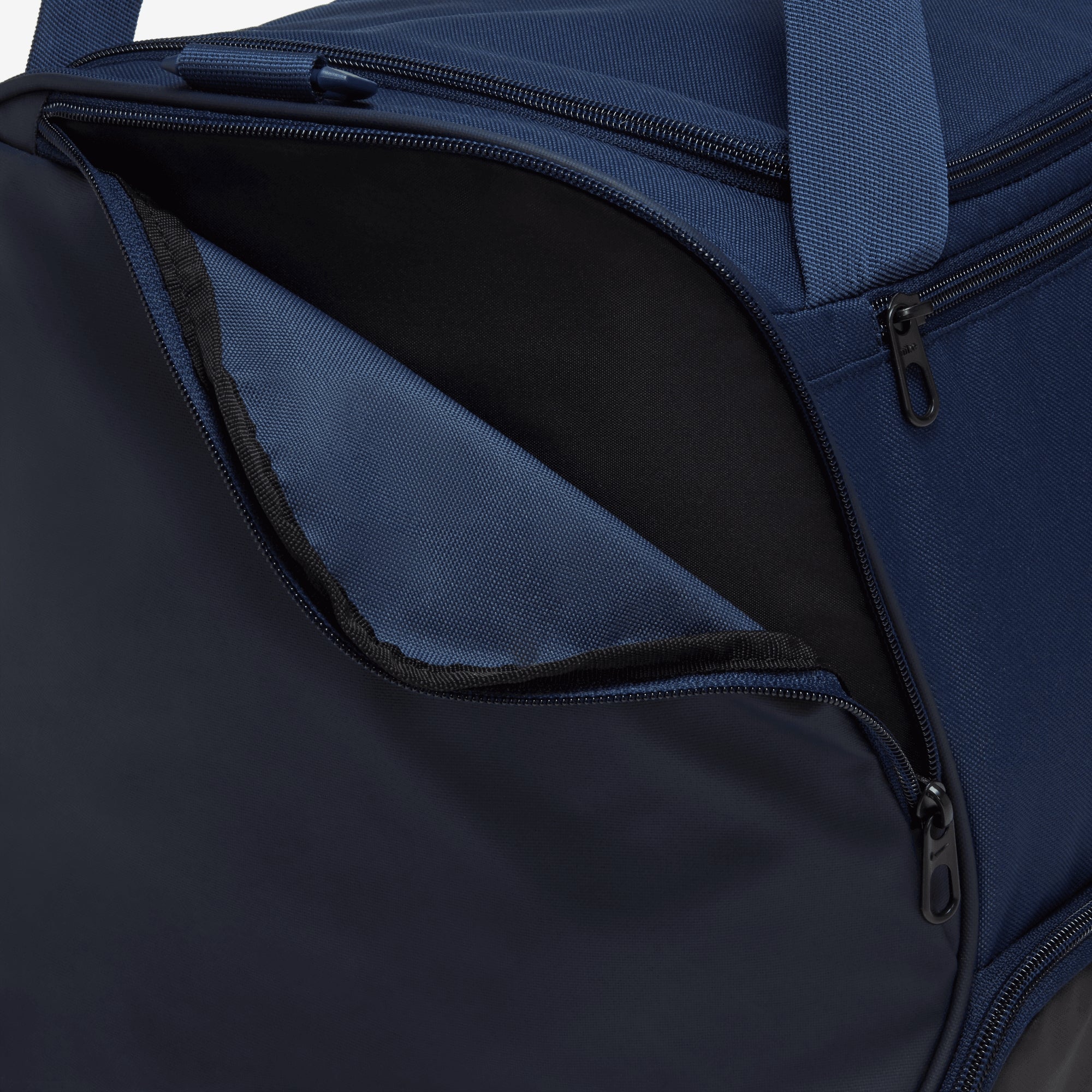 Nike Academy Team Soccer Duffel Bag (Medium, 60L) - Midnight Navy/Black/White