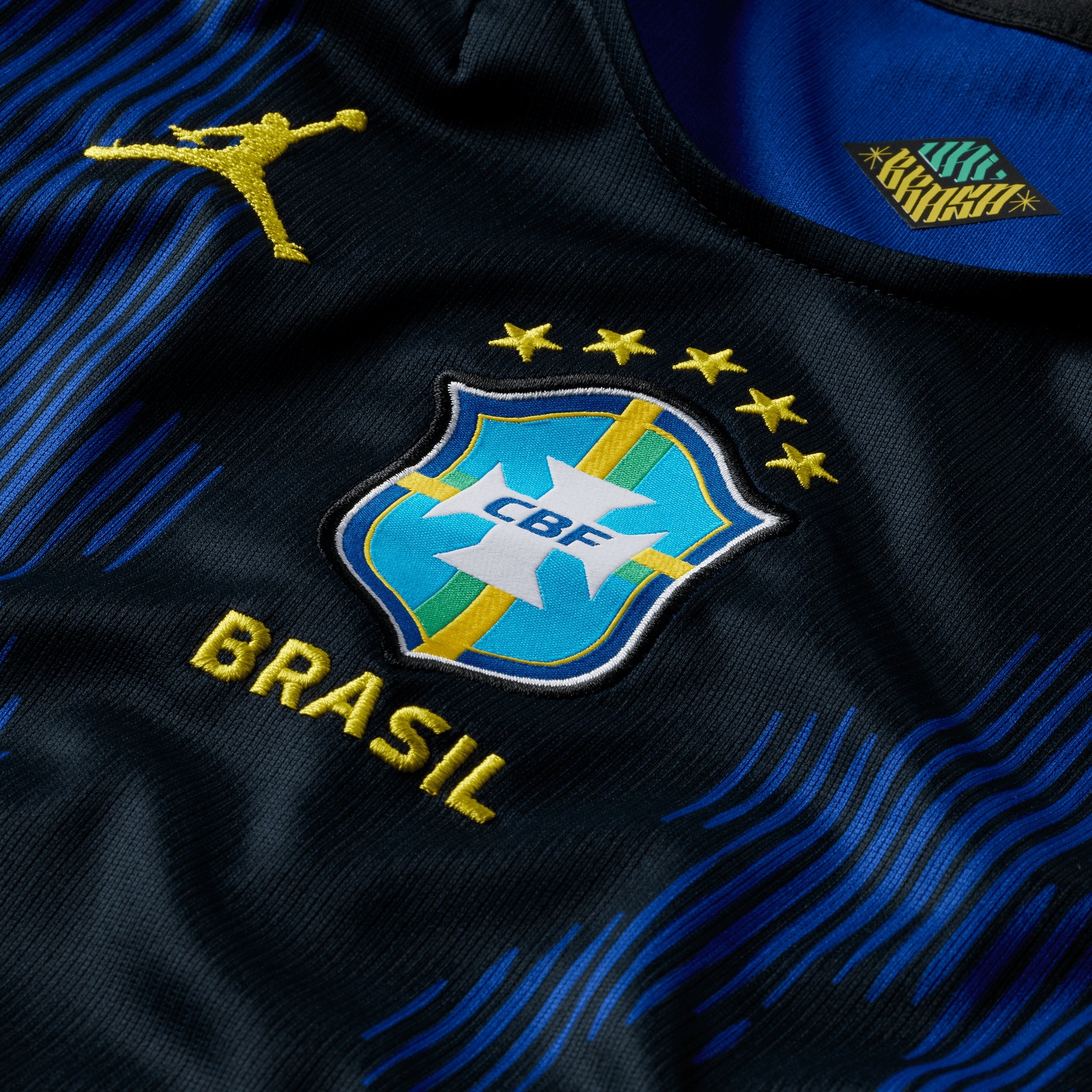 Nike Brazil 2026 Stadium Away Big Kids' Jordan Dri-FIT Soccer Replica Jersey - Old Royal/Black