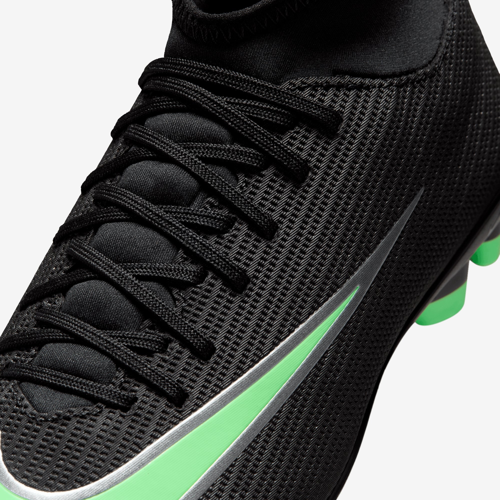 Nike Jr. Mercurial Superfly 11 Club Big Kids' Multi-Ground High-Top Soccer Cleats - Black/Illusion Green-Black