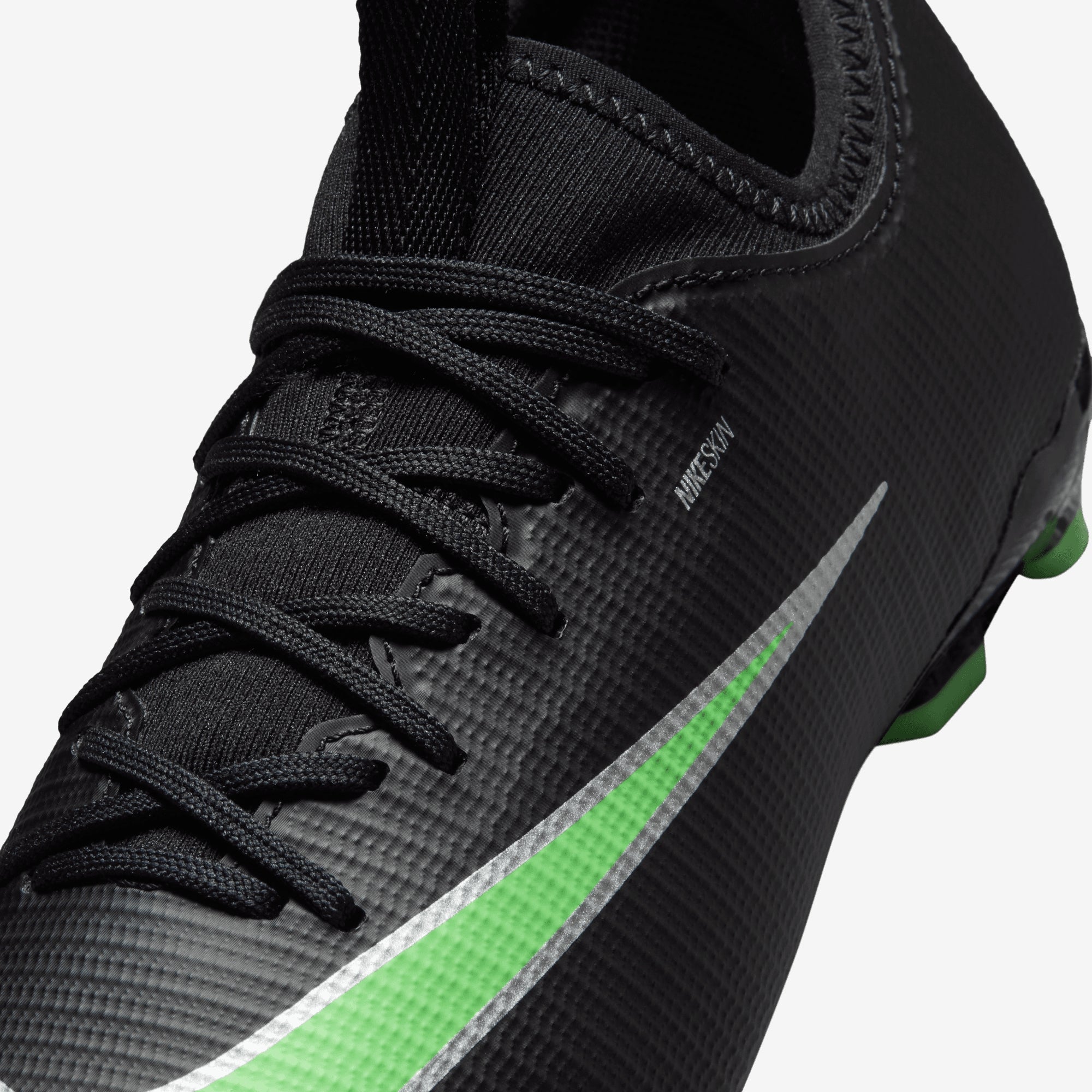 Nike Jr. Mercurial Vapor 17 Academy Big Kids' Multi-Ground Low-Top Soccer Cleats - Black/Illusion Green-Black