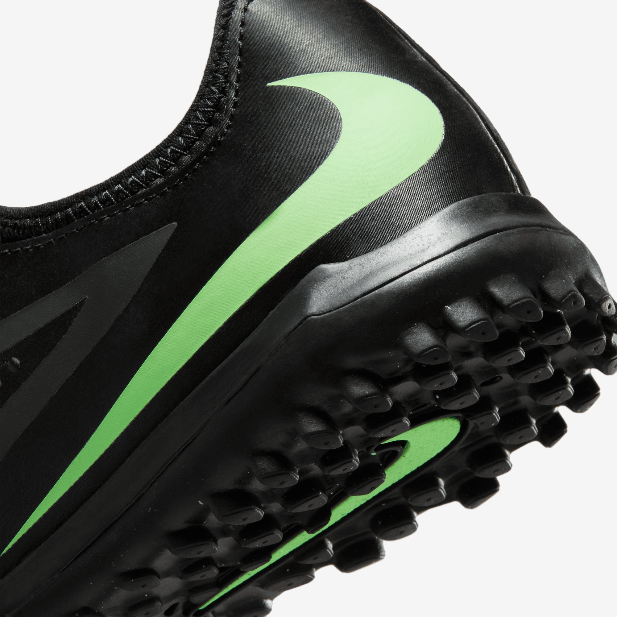 Nike Jr. Phantom 6 Low Academy Big Kids' Turf Soccer Shoes - Black/Illusion Green-Black