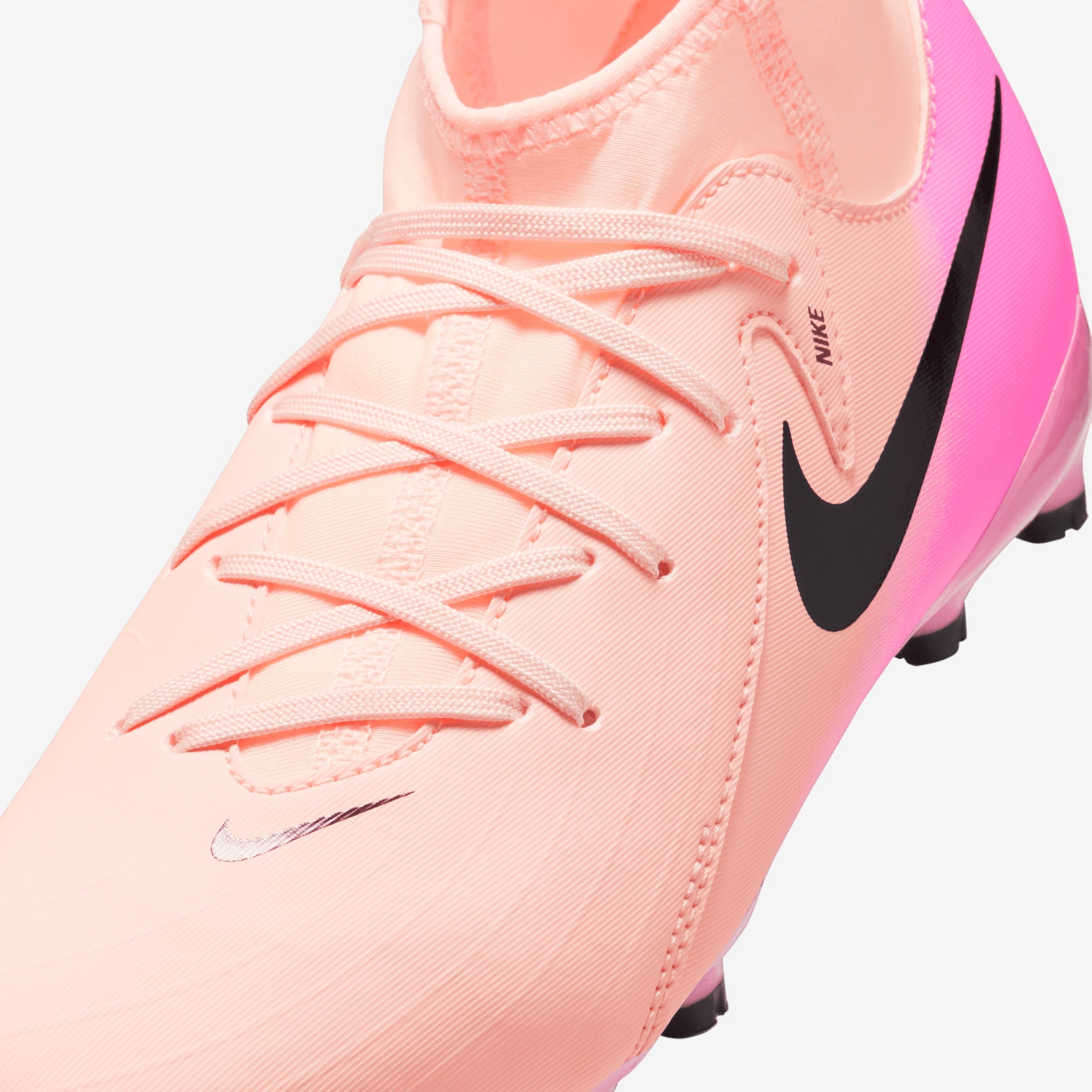 Nike Jr. Phantom Luna 2 Academy Little/Big Kids' MG High-Top Soccer Cleats - Crimson Tint/Black-Pink Blast