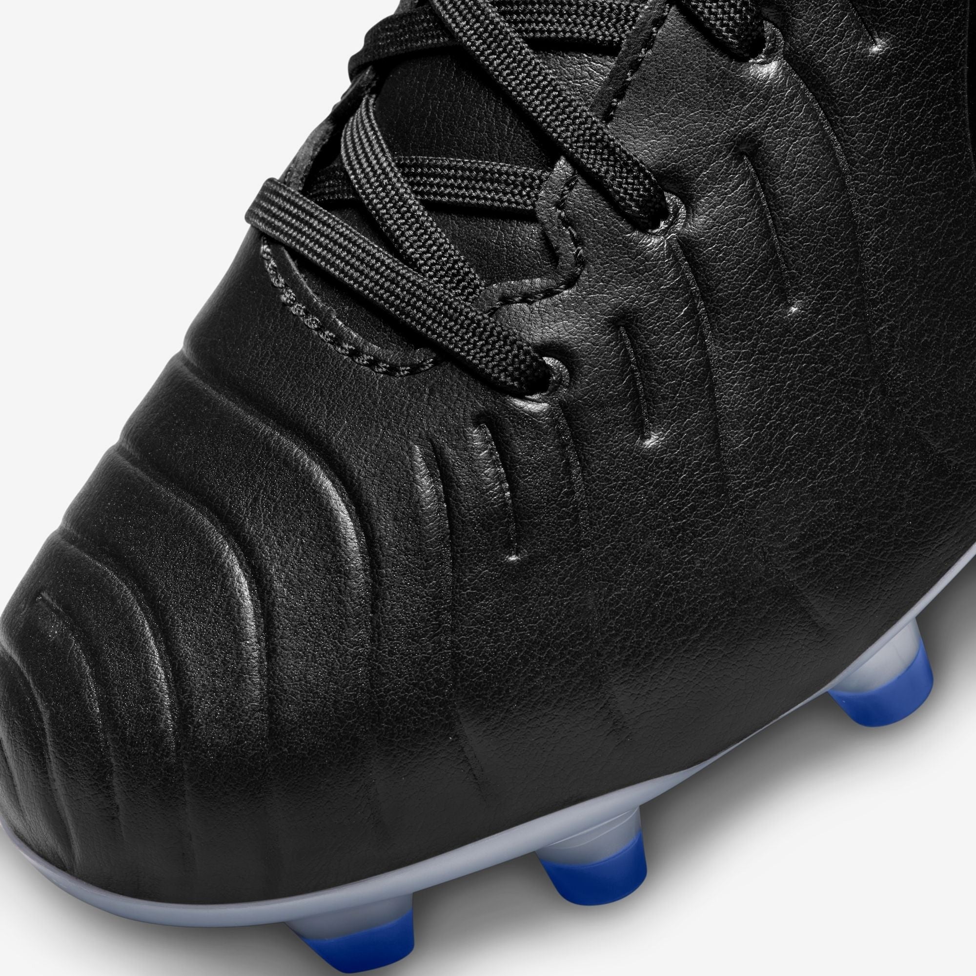 Nike Jr. Tiempo Legend 10 Club Little/Big Kids' MG Low-Top Soccer Cleats - Black/Chrome/Hyper Royal