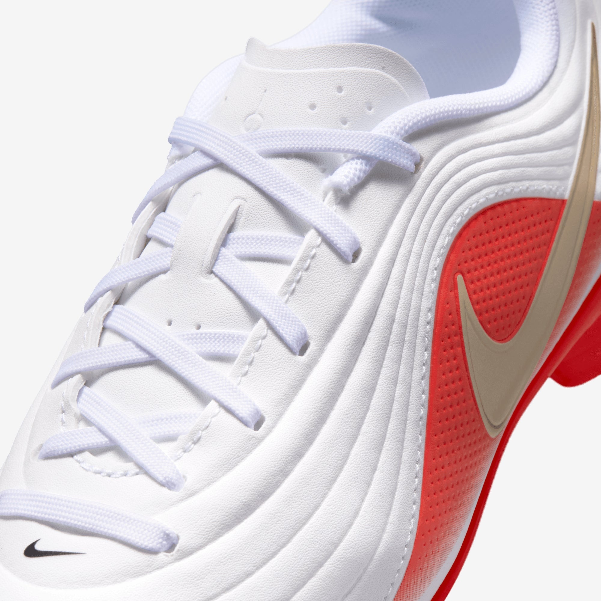Nike Jr. Tiempo Maestro Club Big Kids' Multi-Ground Low-Top Soccer Cleats - White/Blur-Bright Crimson