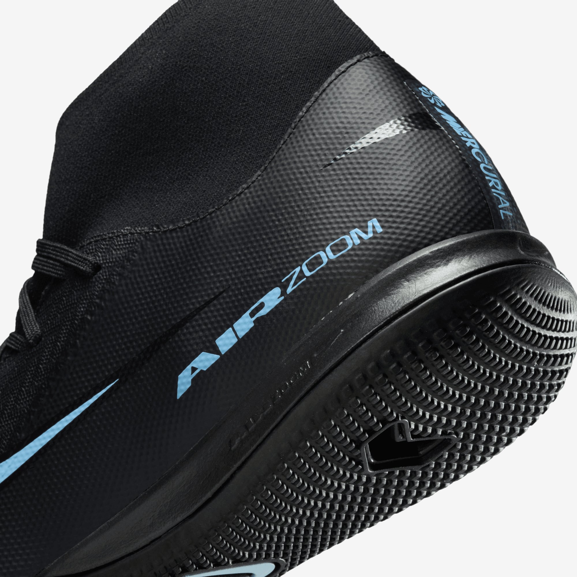 Nike Mercurial Superfly 10 Academy Indoor/Court High-Top Soccer Shoes - Black/Ice Blue