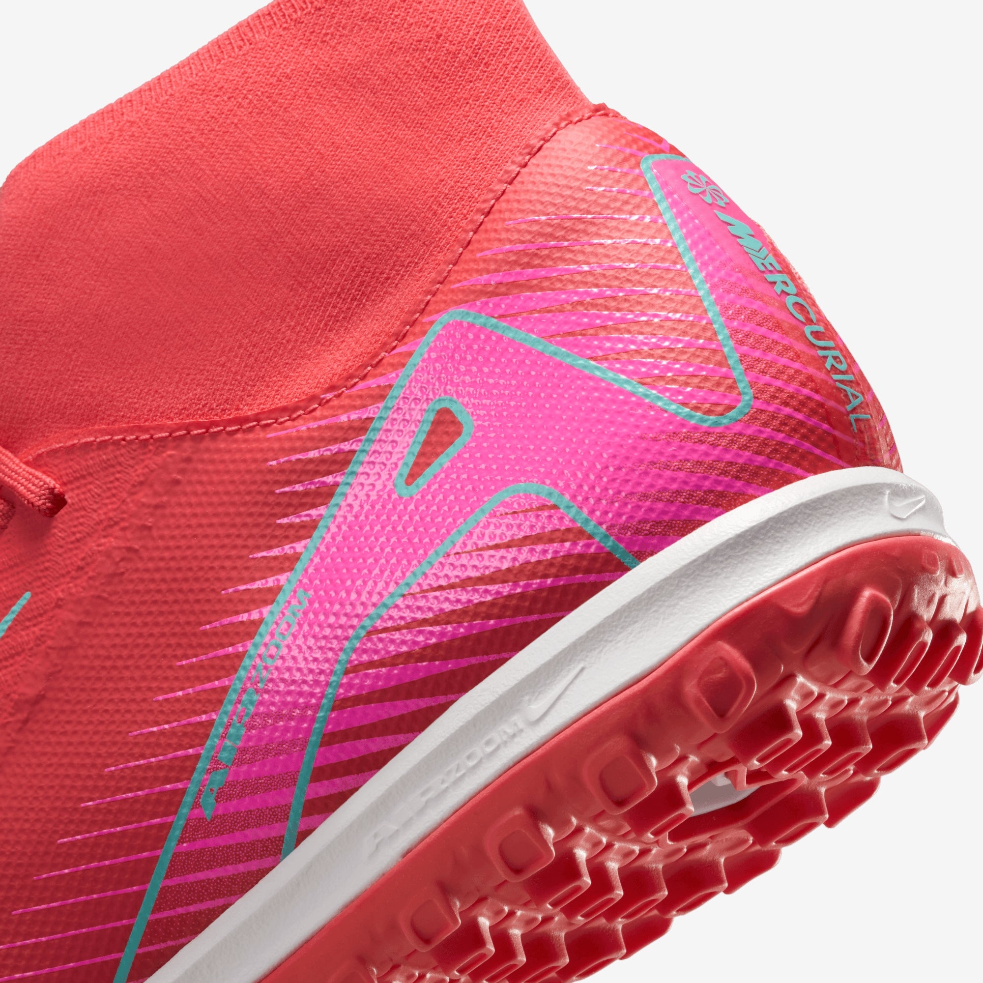 Nike Mercurial Superfly 10 Academy TF High-Top Soccer Shoes - Ember Glow/Aurora Green