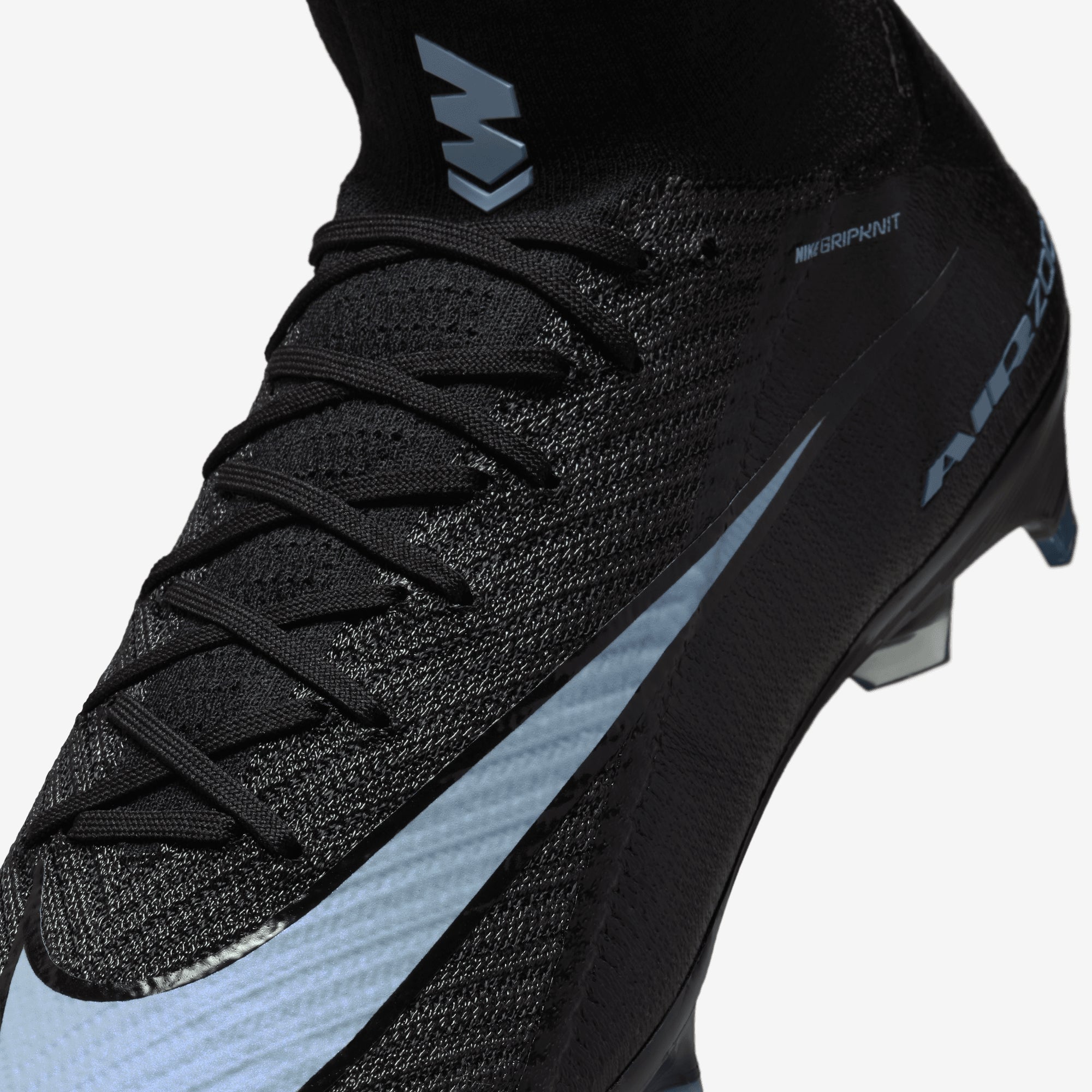 Nike Mercurial Superfly 10 Elite Firm-Ground High-Top Soccer Cleats - Black/Ice Blue