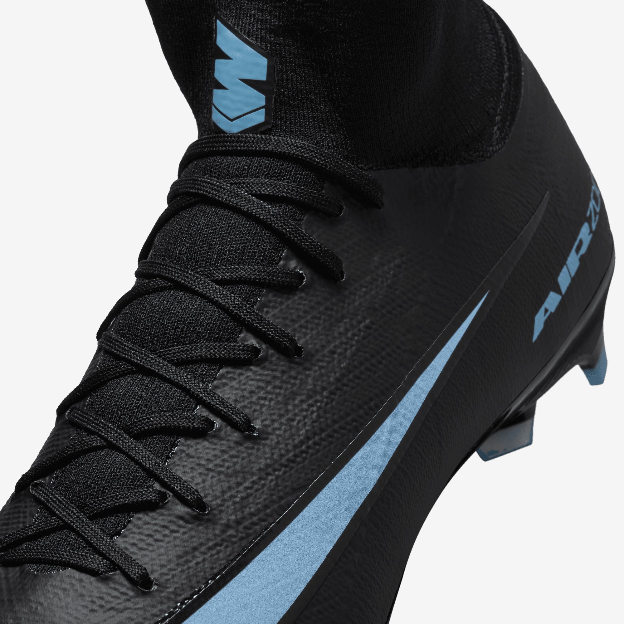 Nike Mercurial Superfly 10 Pro Firm-Ground High-Top Soccer Cleats - Black/Ice Blue