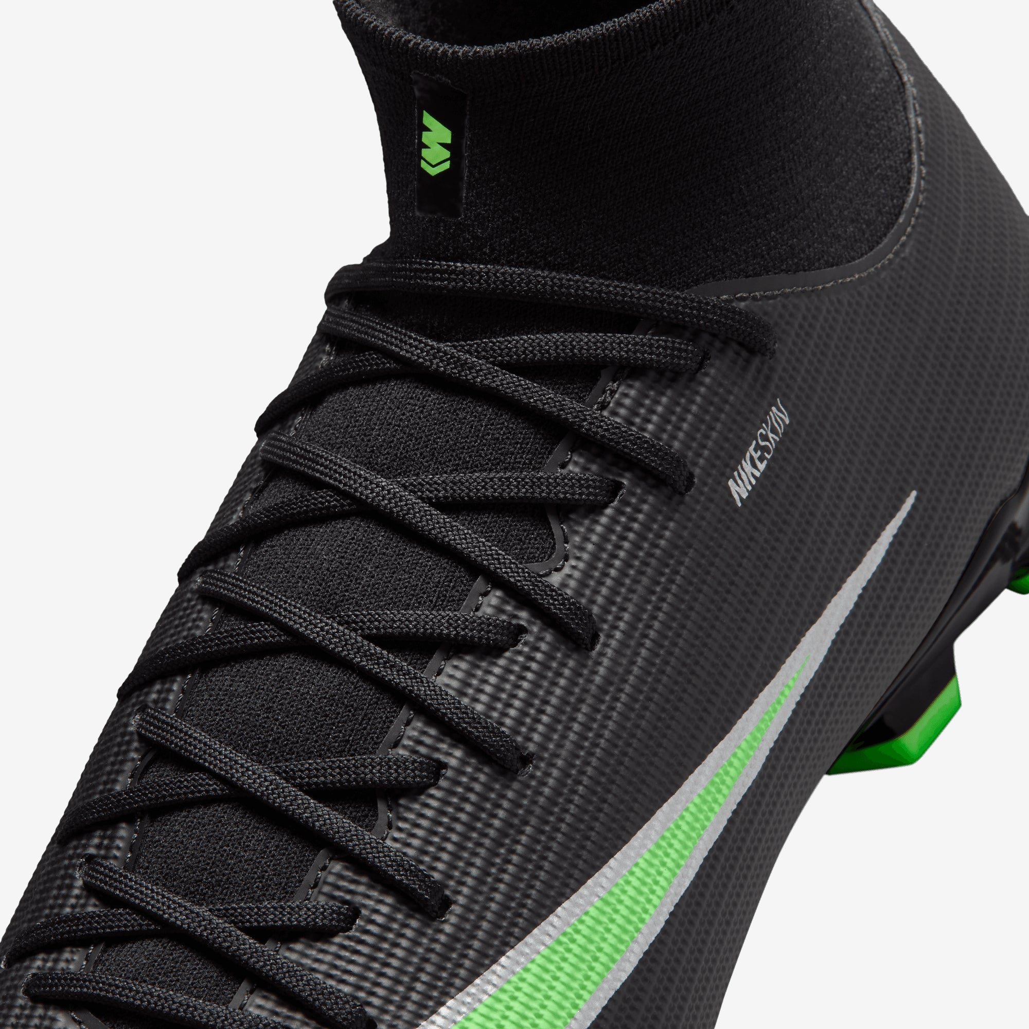 Nike Mercurial Superfly 11 Academy Multi-Ground High-Top Soccer Cleats - Black/Illusion Green-Black