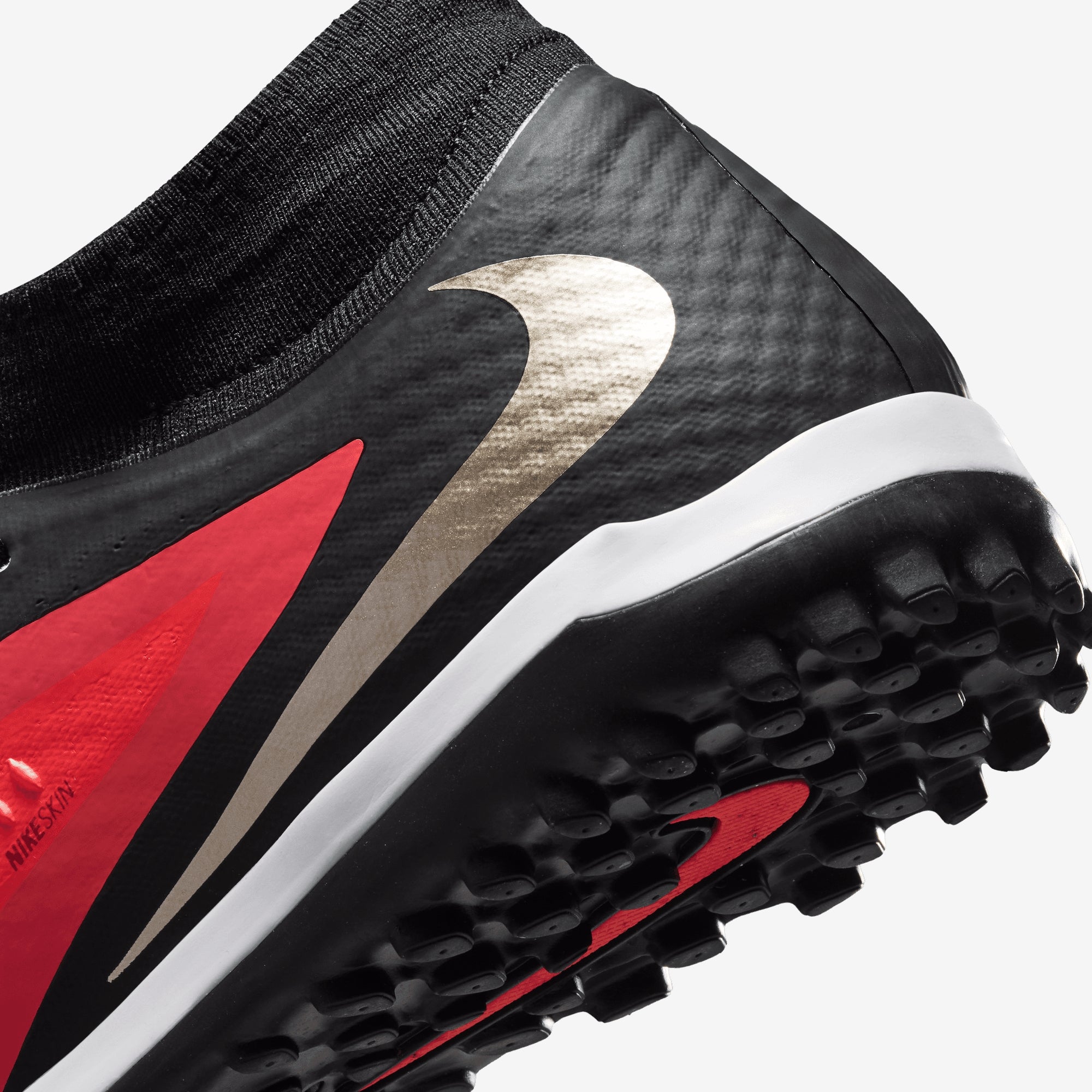 Nike Phantom 6 High Academy Turf Soccer Shoes - Bright Crimson/Blur-Black