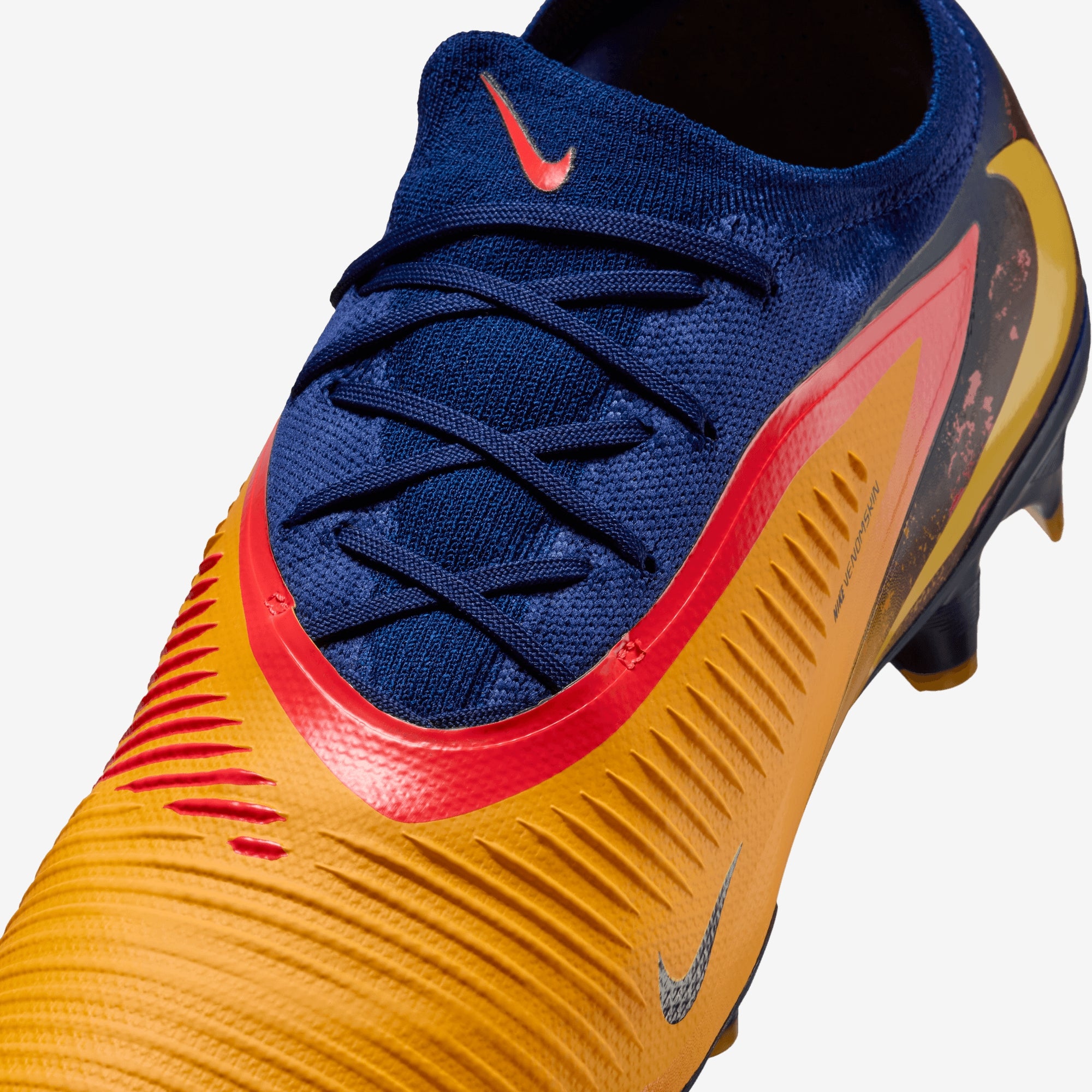 Nike Phantom 6 Low Pro "Erling Haaland" Firm-Ground Soccer Cleats - Laser Orange/Lemon Venom-Blue Void