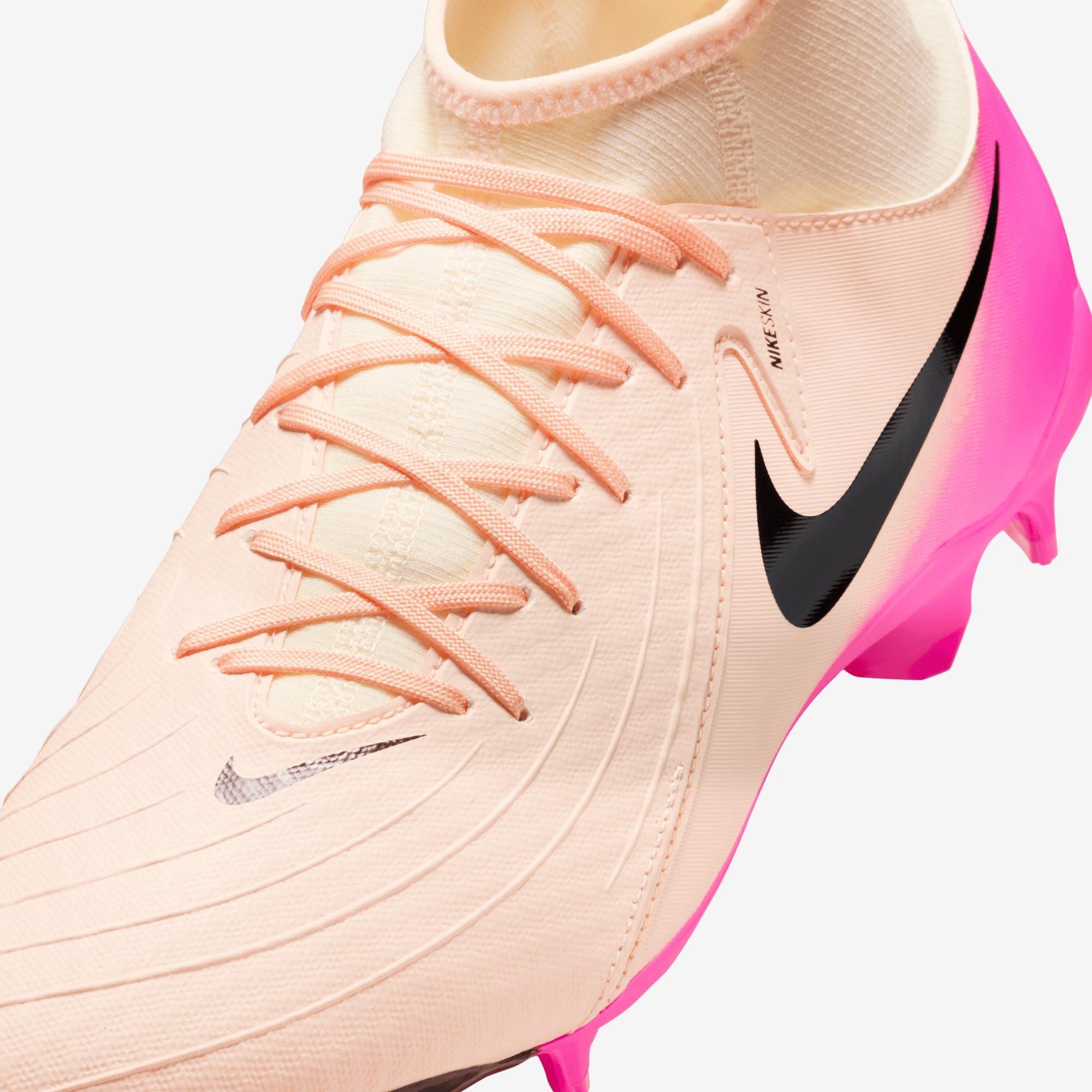 Nike Phantom Luna 2 Academy MG High-Top Soccer Cleats - Crimson Tint/Black-Pink Blast