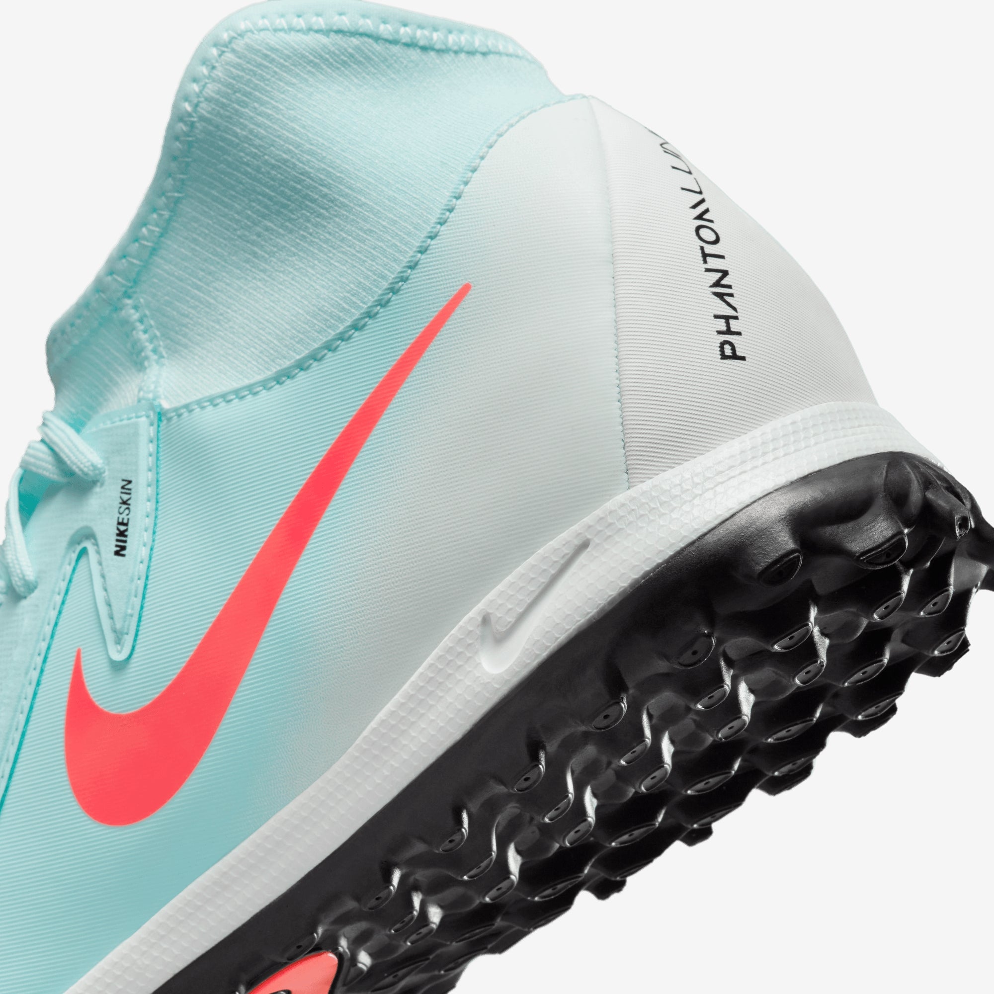 Nike Phantom Luna 2 Academy Turf High-Top Soccer Shoes - Mint/Atomic Red-Off Noir