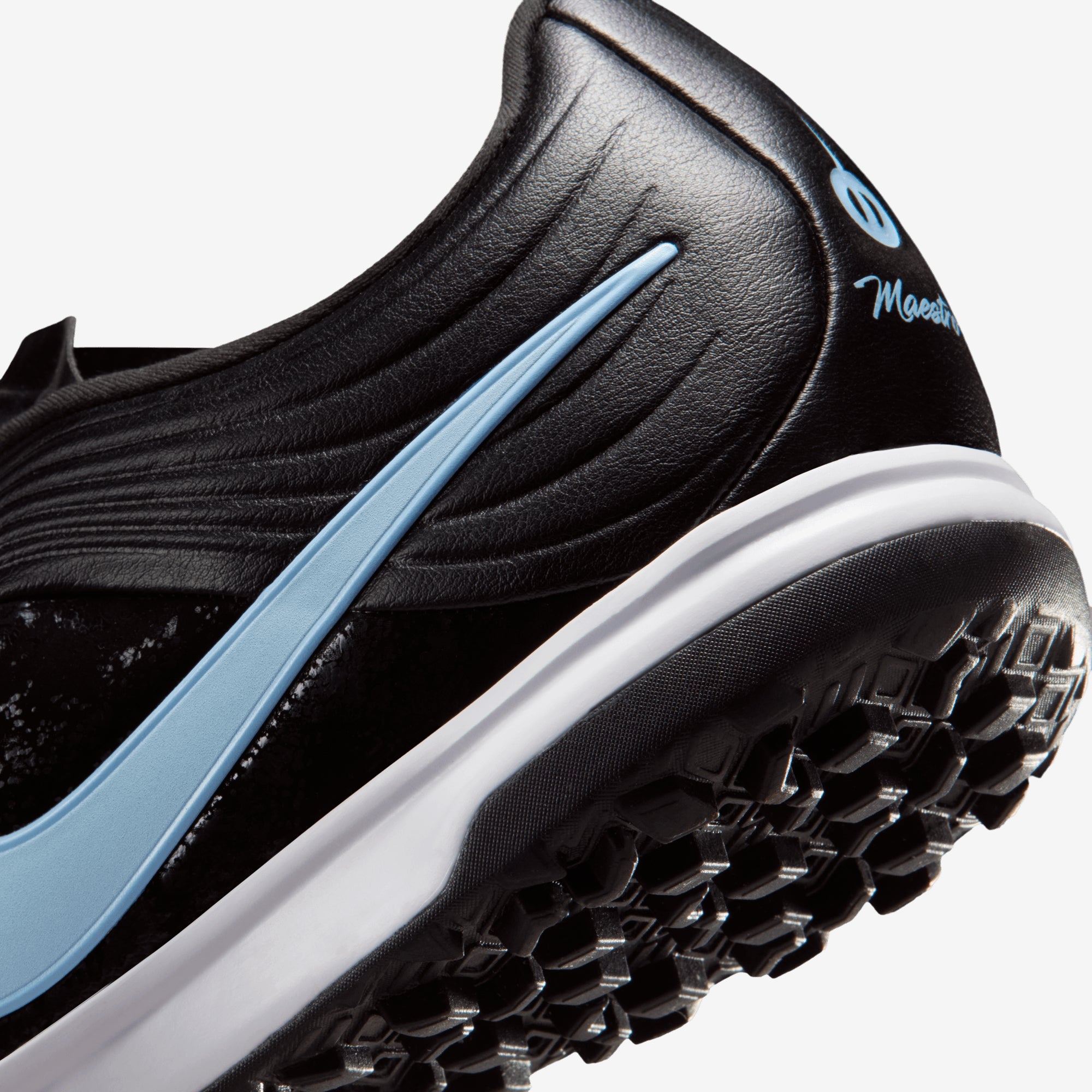 Nike Tiempo Maestro Academy Turf Low-Top Soccer Shoes - Black/Ice Blue