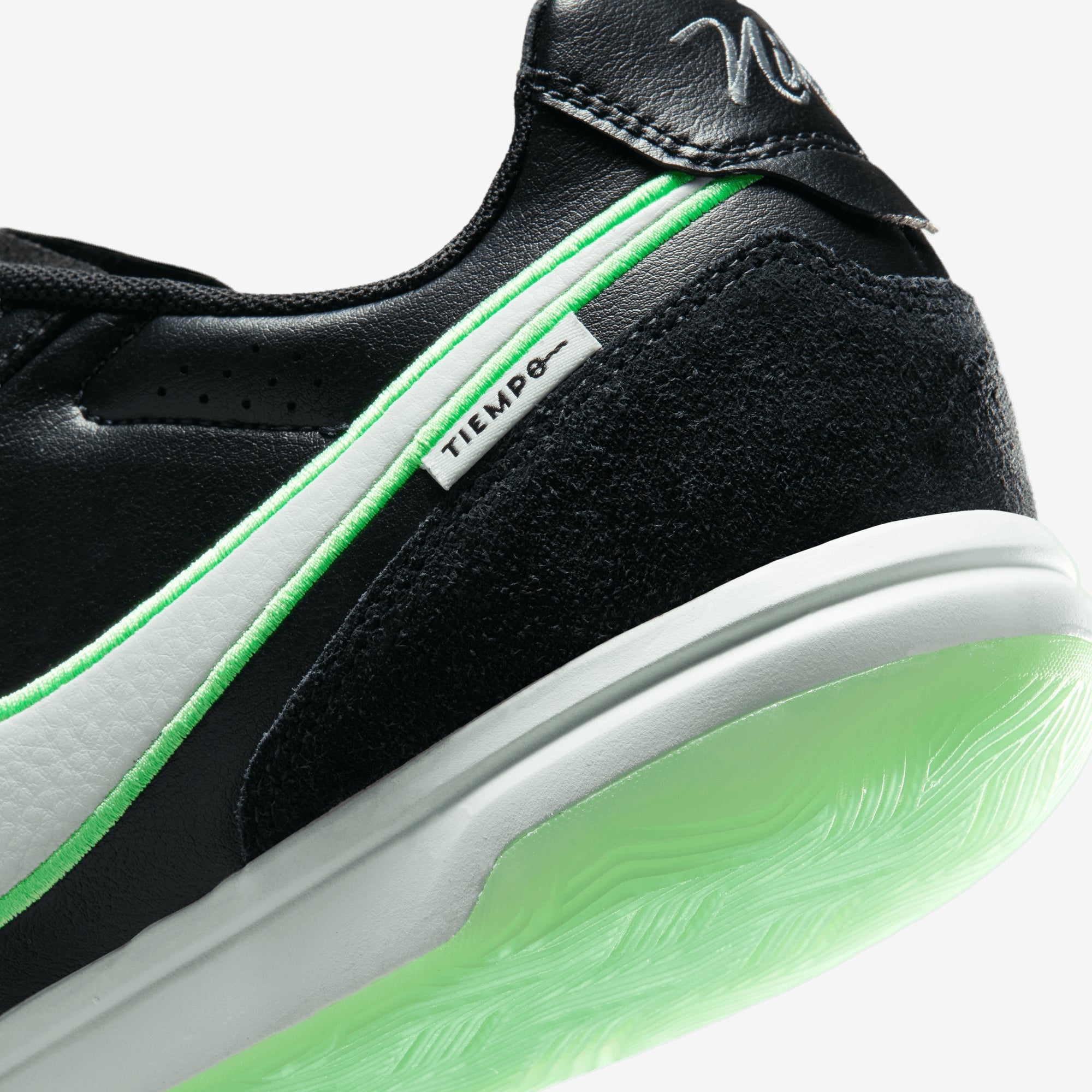 Nike Tiempo Streetgato Indoor/Court Low-Top Soccer Shoes - Black/Illusion Green-Black