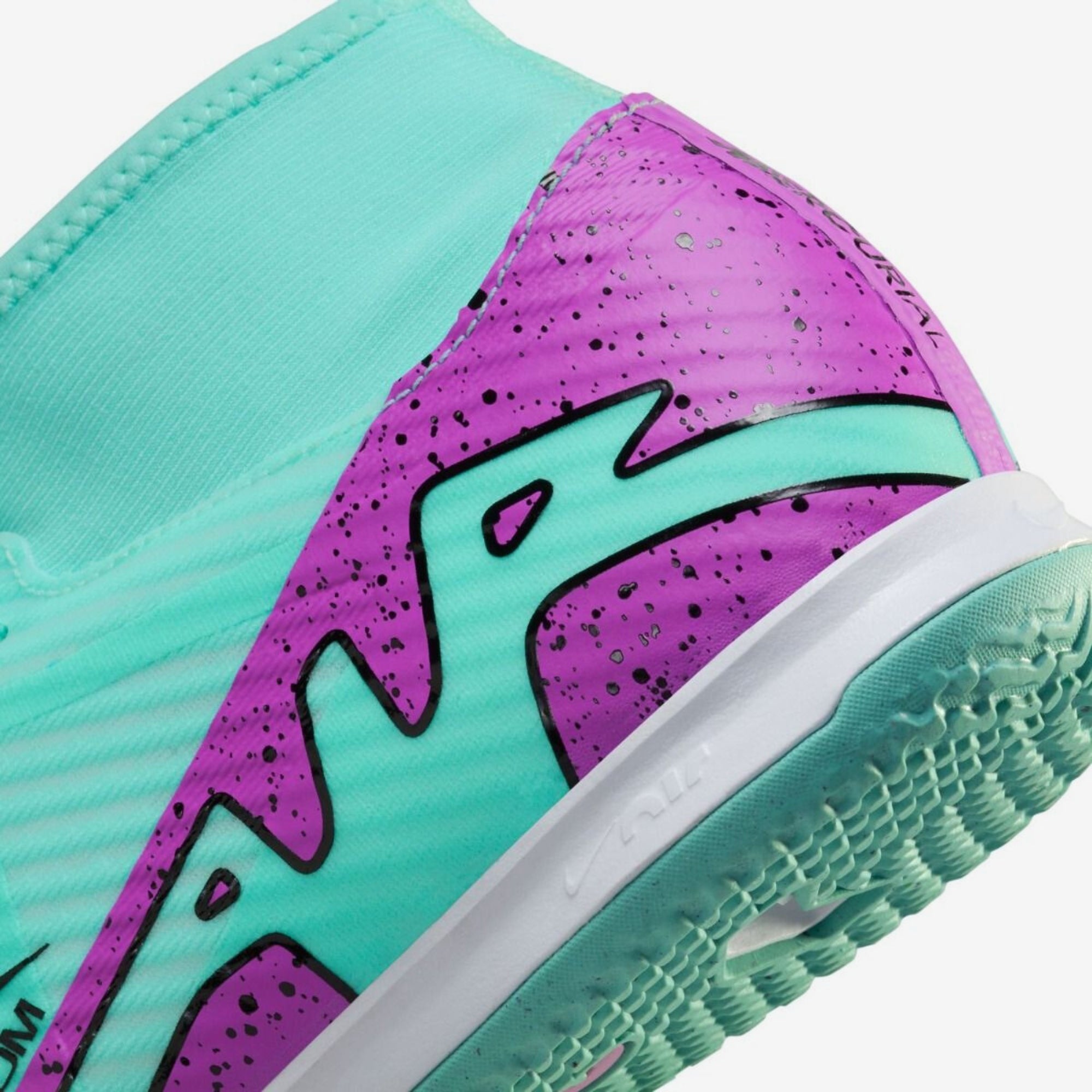 Nike Zoom Mercurial Superfly 9 Academy Indoor/Court High-Top Soccer Shoes - Hyper Turq/Fuchsia Dream-Black-White