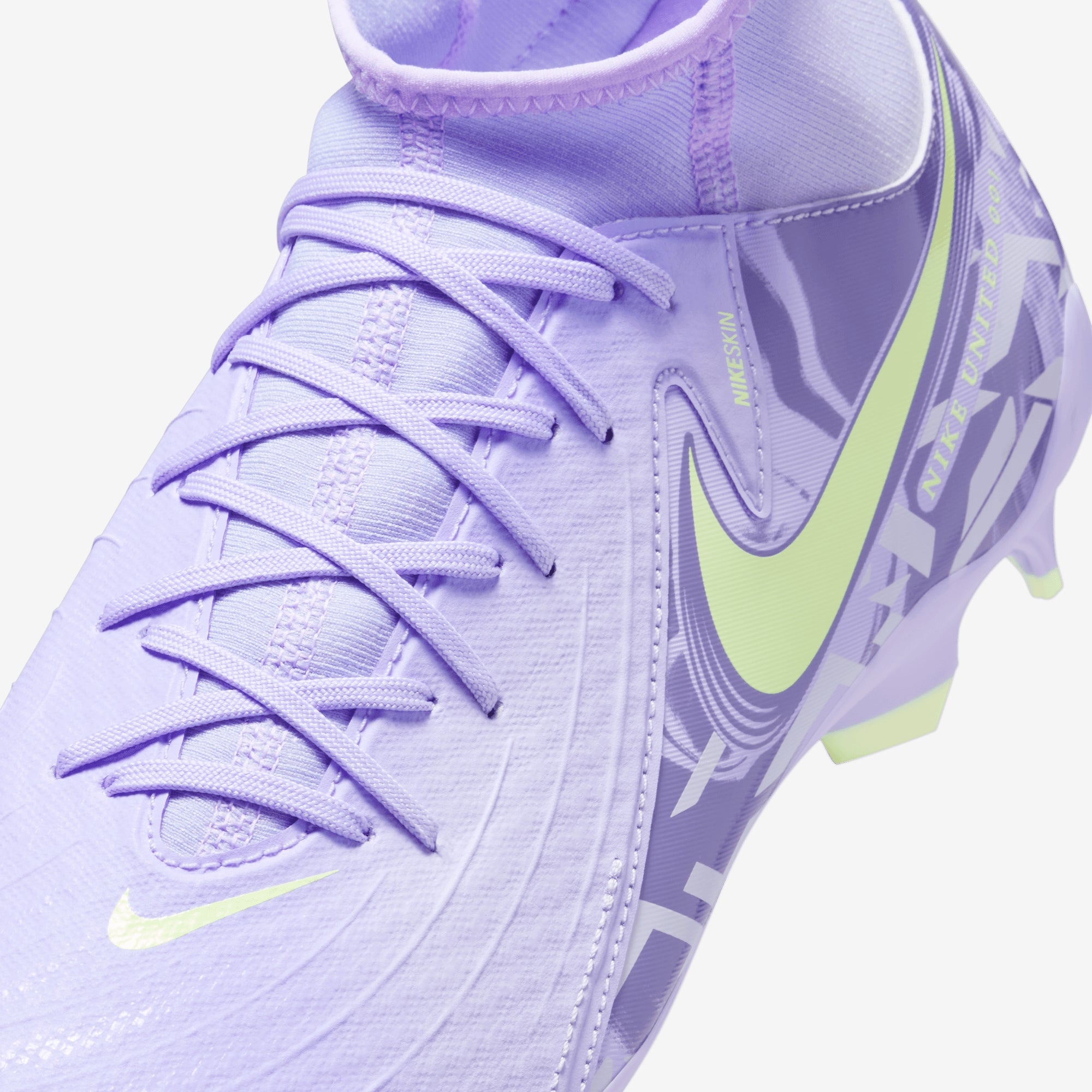 Nike United Phantom Luna 2 Academy MG High-Top Soccer Cleats - Purple Agate/Barely Volt