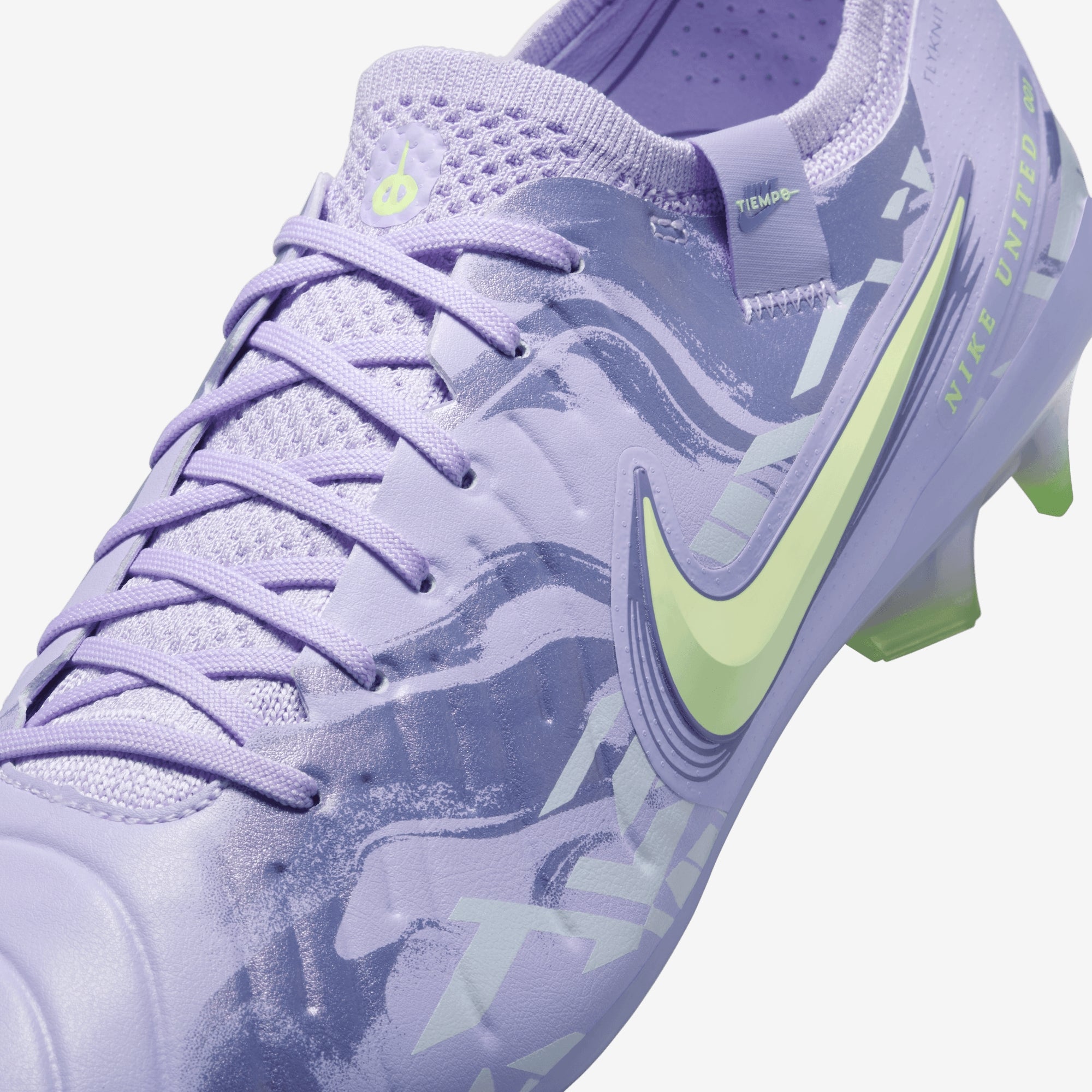 Nike United Tiempo Legend 10 Elite FG Low-Top Soccer Cleats - Purple Agate/Barely Volt