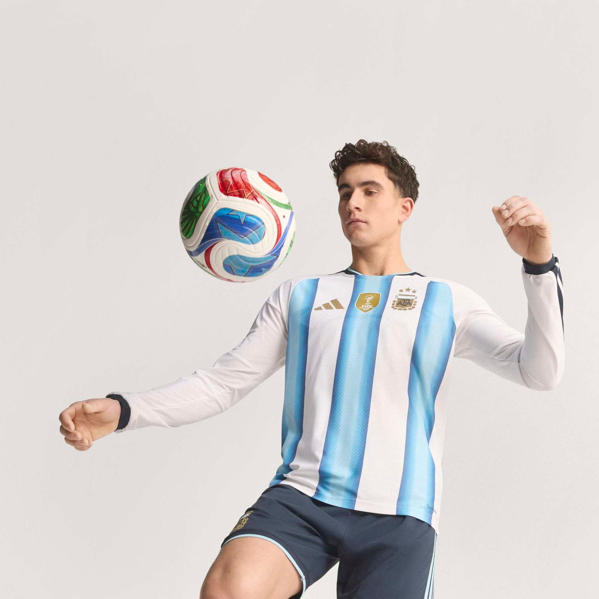 adidas Argentina 2026 Match Home Men's Soccer Authentic Long-Sleeve Jersey - White / Icey Blue / Light Blue
