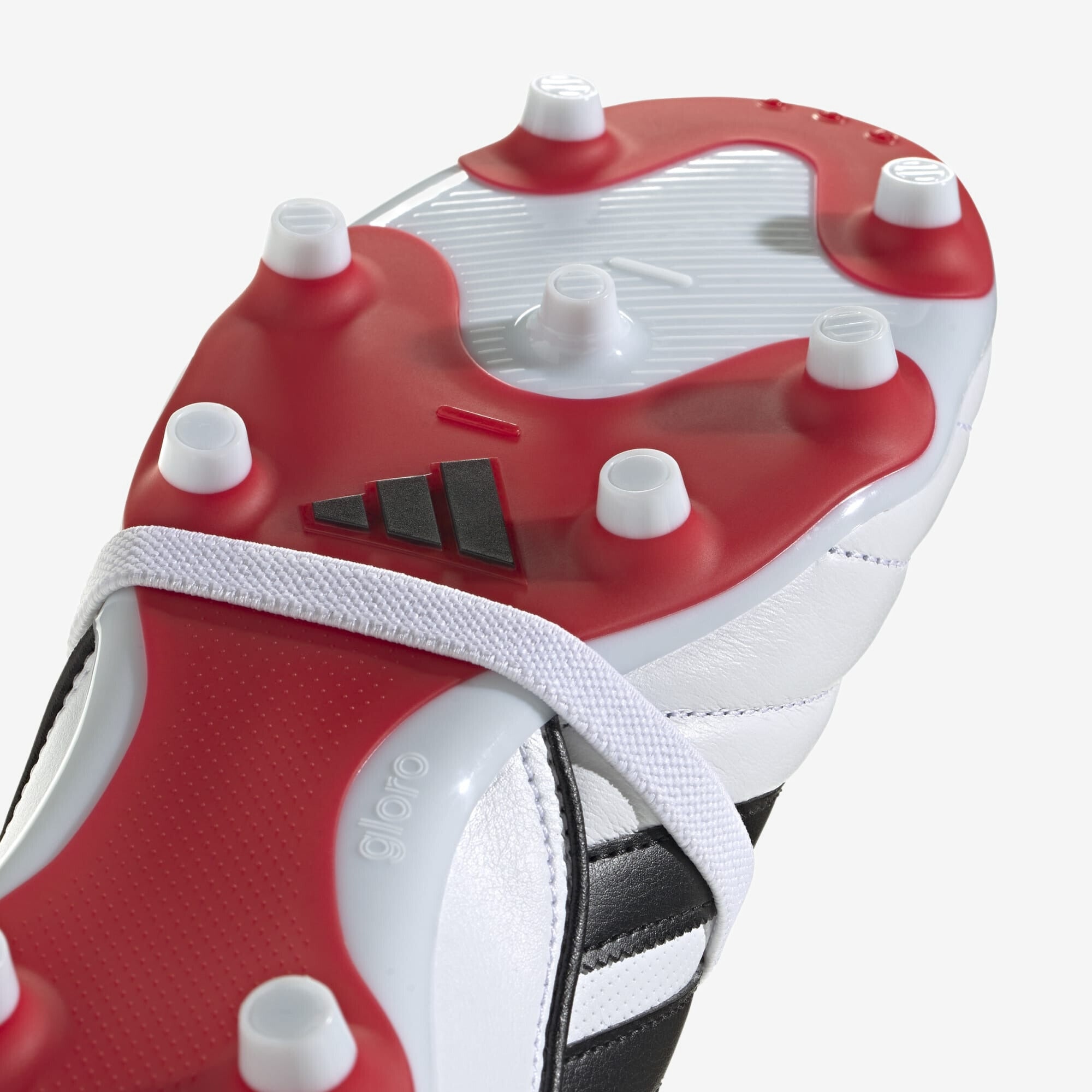 adidas Copa Gloro 2 Firm-Ground Low-Top Soccer Cleats - Cloud White / Core Black / Better Scarlet
