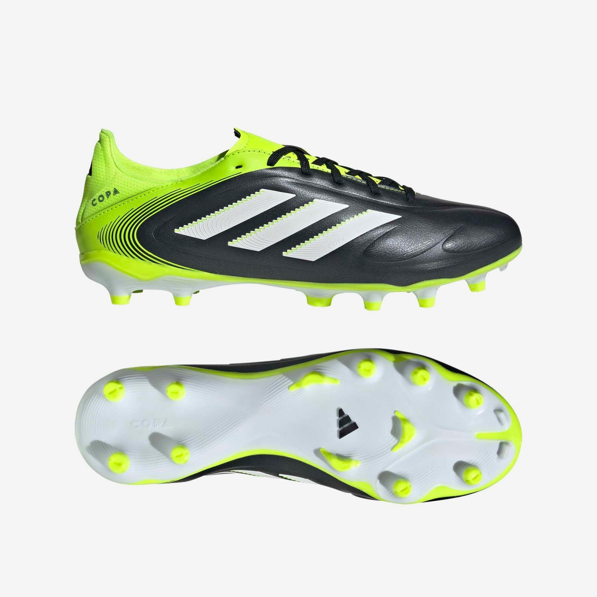 adidas Copa Pure 3 League Firm/Multi-Ground Low-Top Soccer Cleats - Core Black / Cloud White / Lucid Lemon