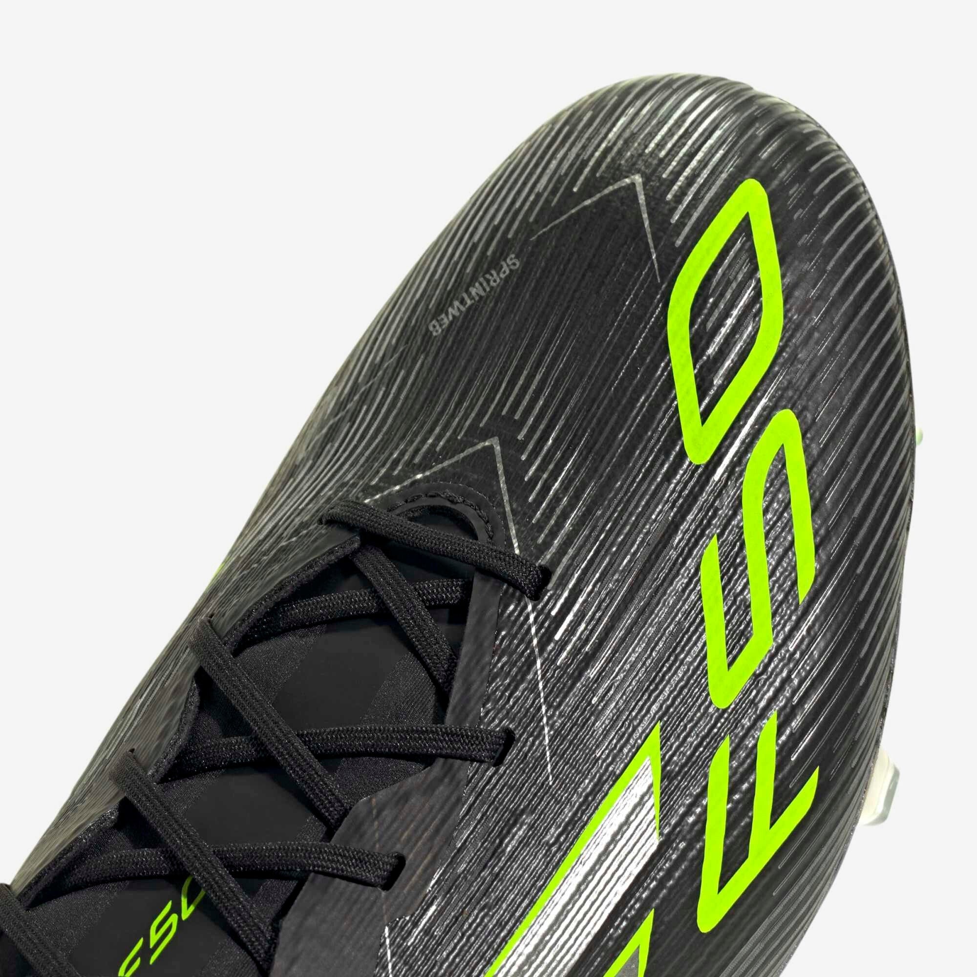 adidas F50 Elite Firm-Ground Low-Top Soccer Cleats - Core Black / Iron Metallic / Lucid Lemon